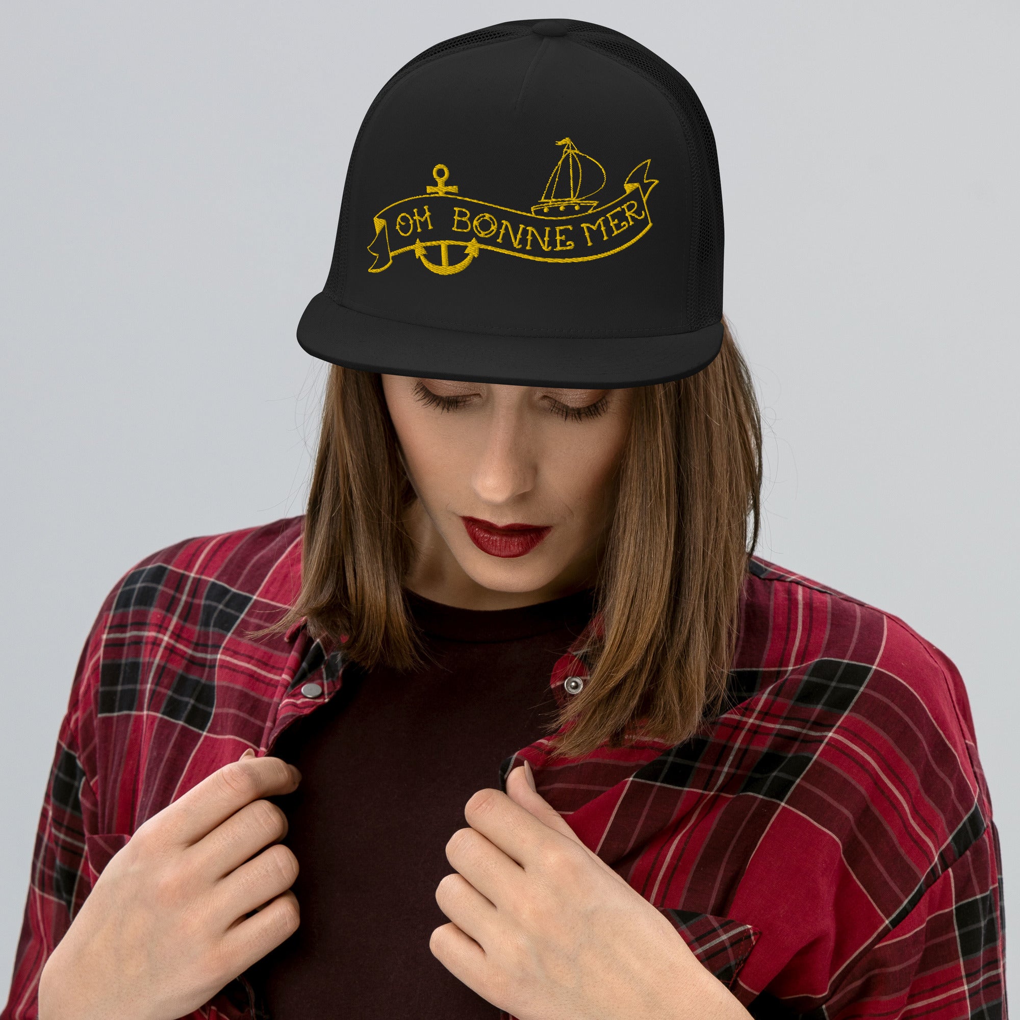 Casquette Trucker à visière plate Oh Bonne Mer Tattoo Gold