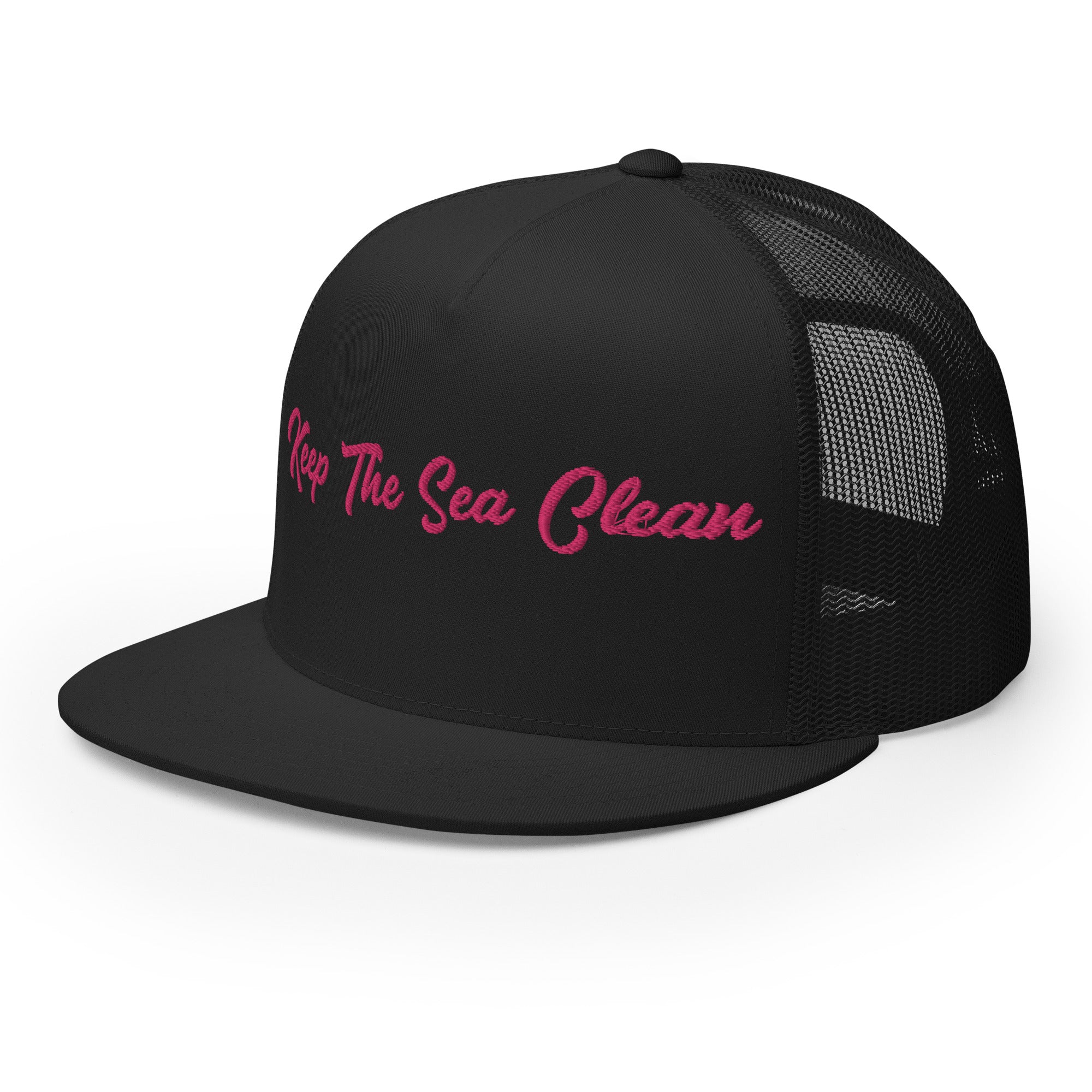 Casquette Trucker à visière plate Keep The Sea Clean Flamingo