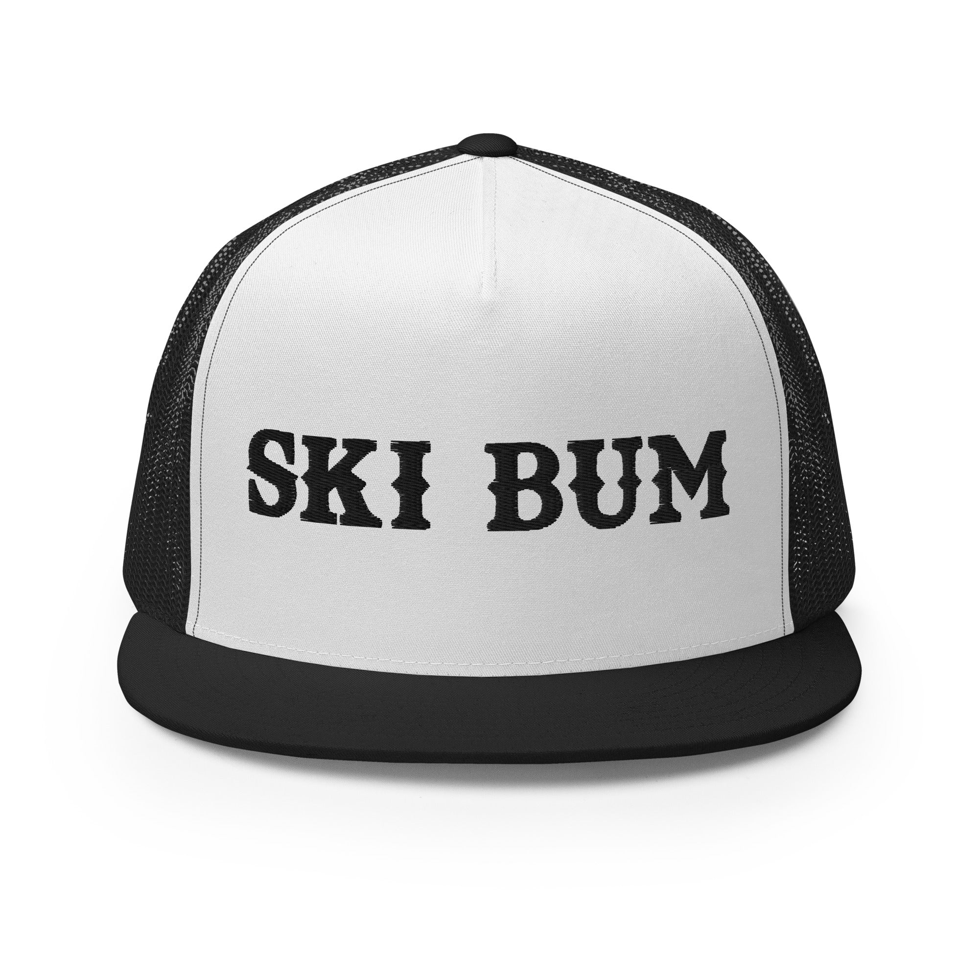 Casquette Trucker bicolore à visière plate Ski Bum Black