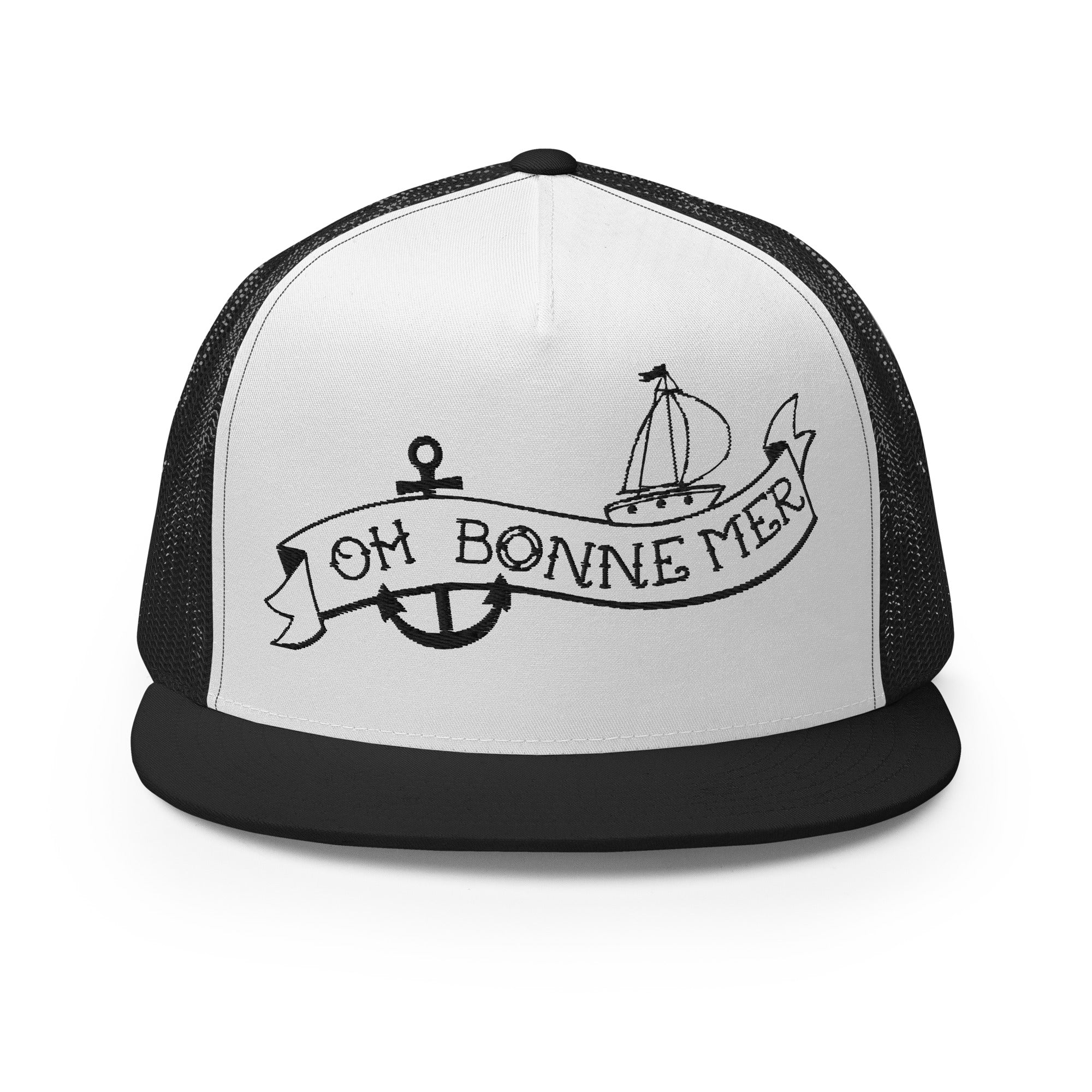 Casquette Trucker bicolore à visière plate Oh Bonne Mer Tattoo Black