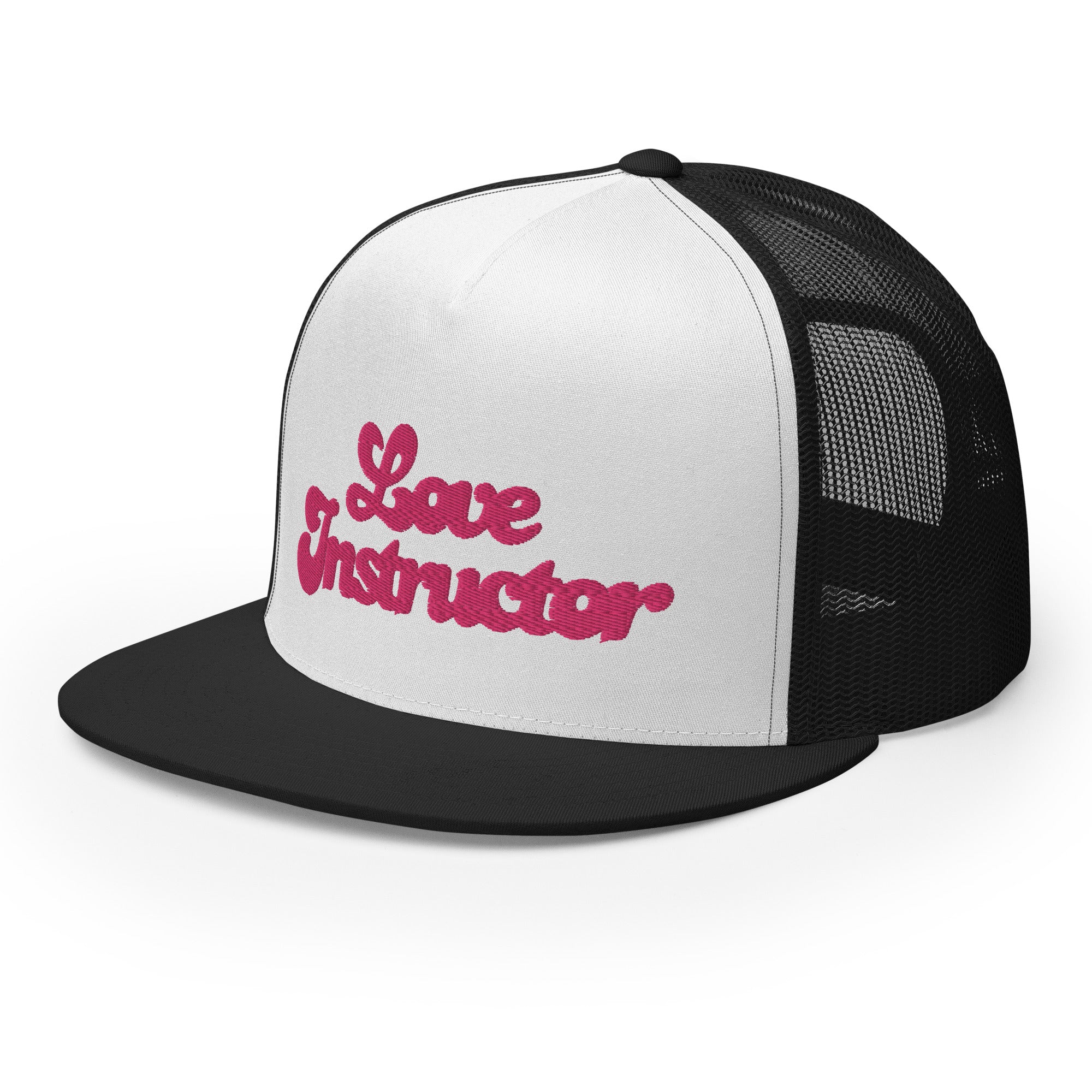 Casquette Trucker bicolore à visière plate Love instructor