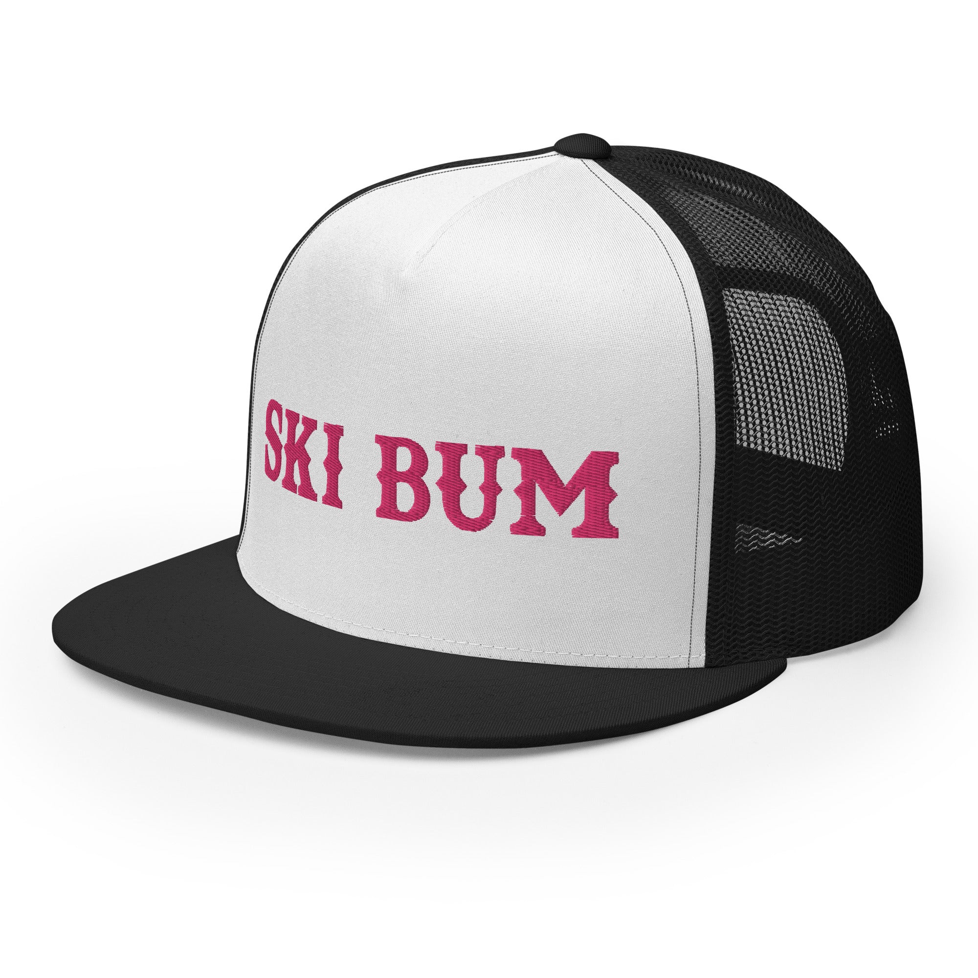 Casquette Trucker bicolore à visière plate Ski Bum Flamingo