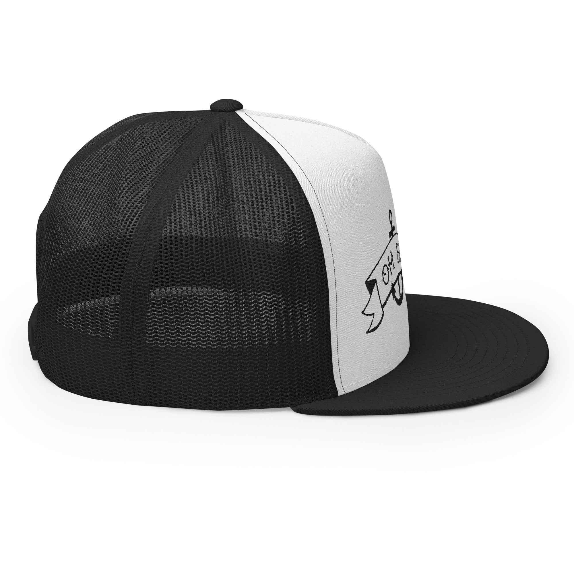 Casquette Trucker bicolore à visière plate Oh Bonne Mer Tattoo Black