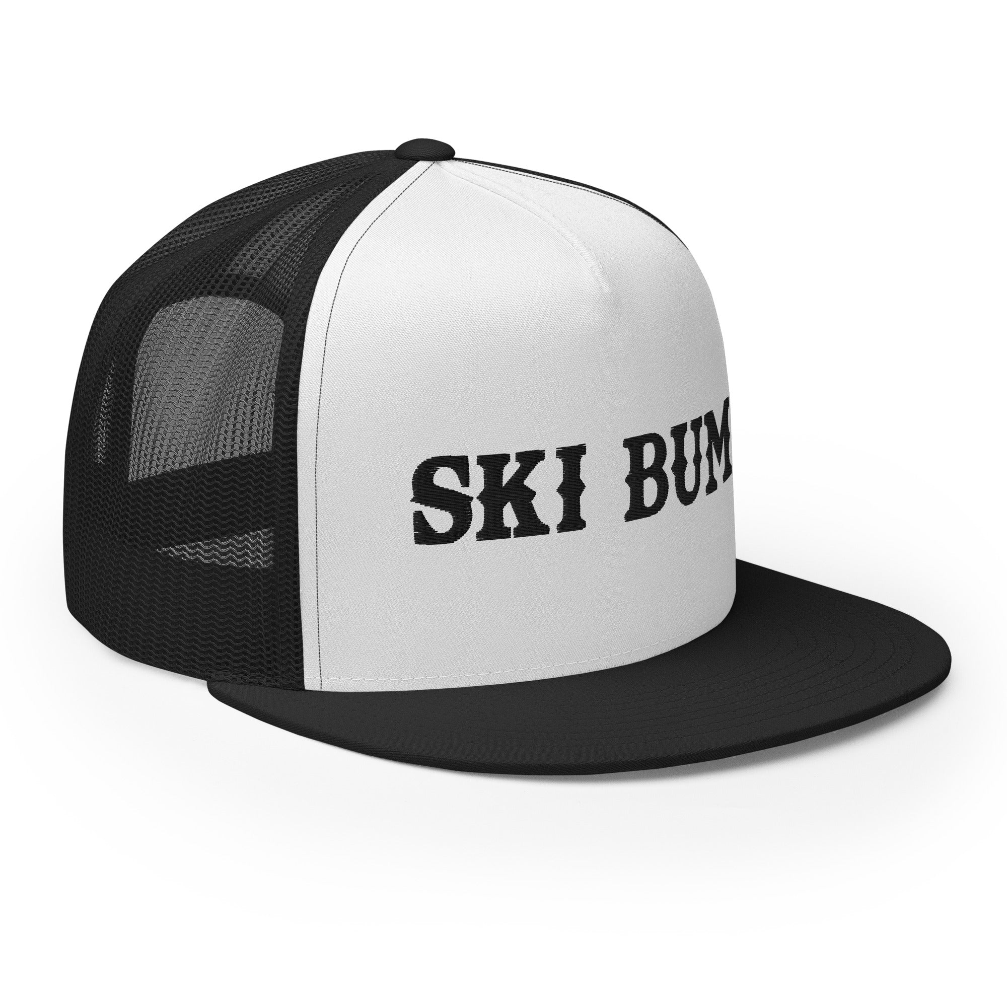 Casquette Trucker bicolore à visière plate Ski Bum Black