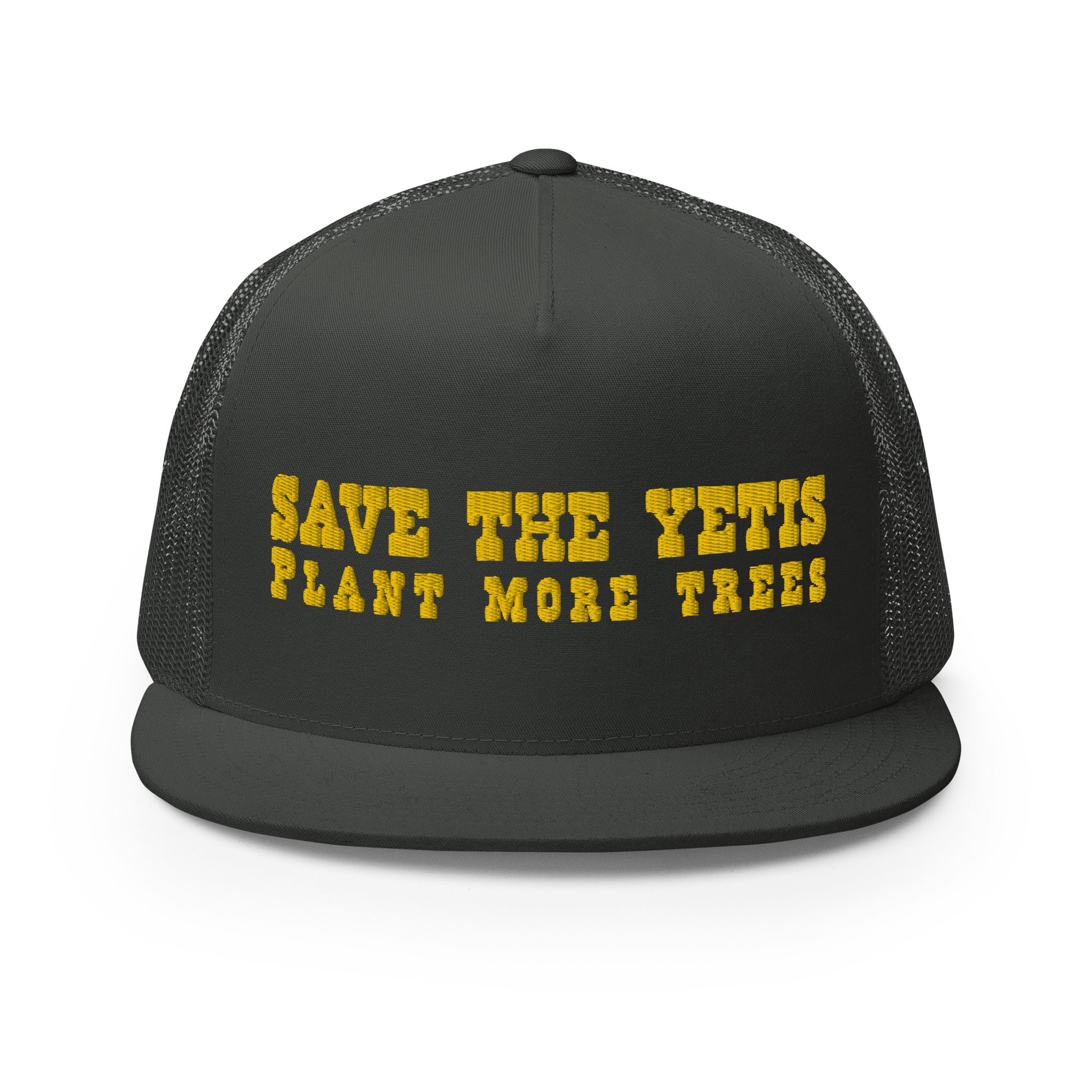 Casquette Trucker à visière plate Save the Yetis, Plant more Trees