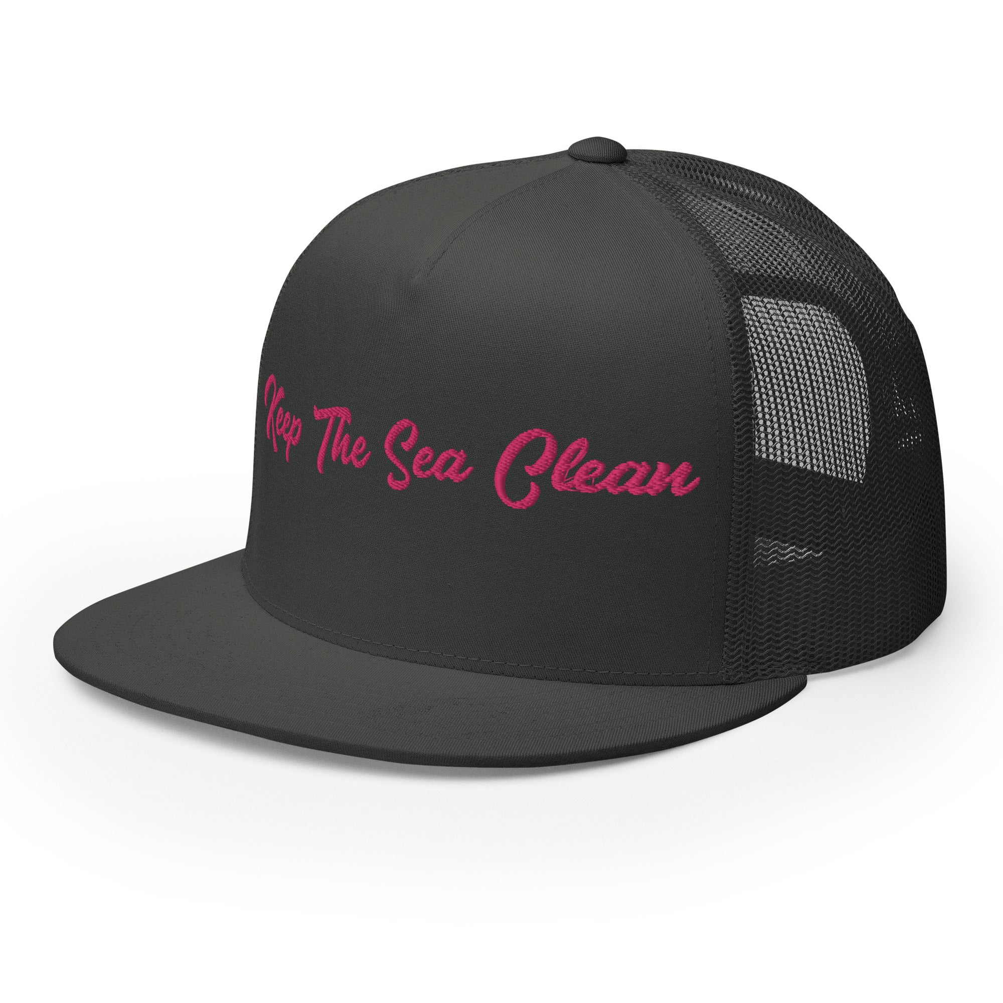 Casquette Trucker à visière plate Keep The Sea Clean Flamingo