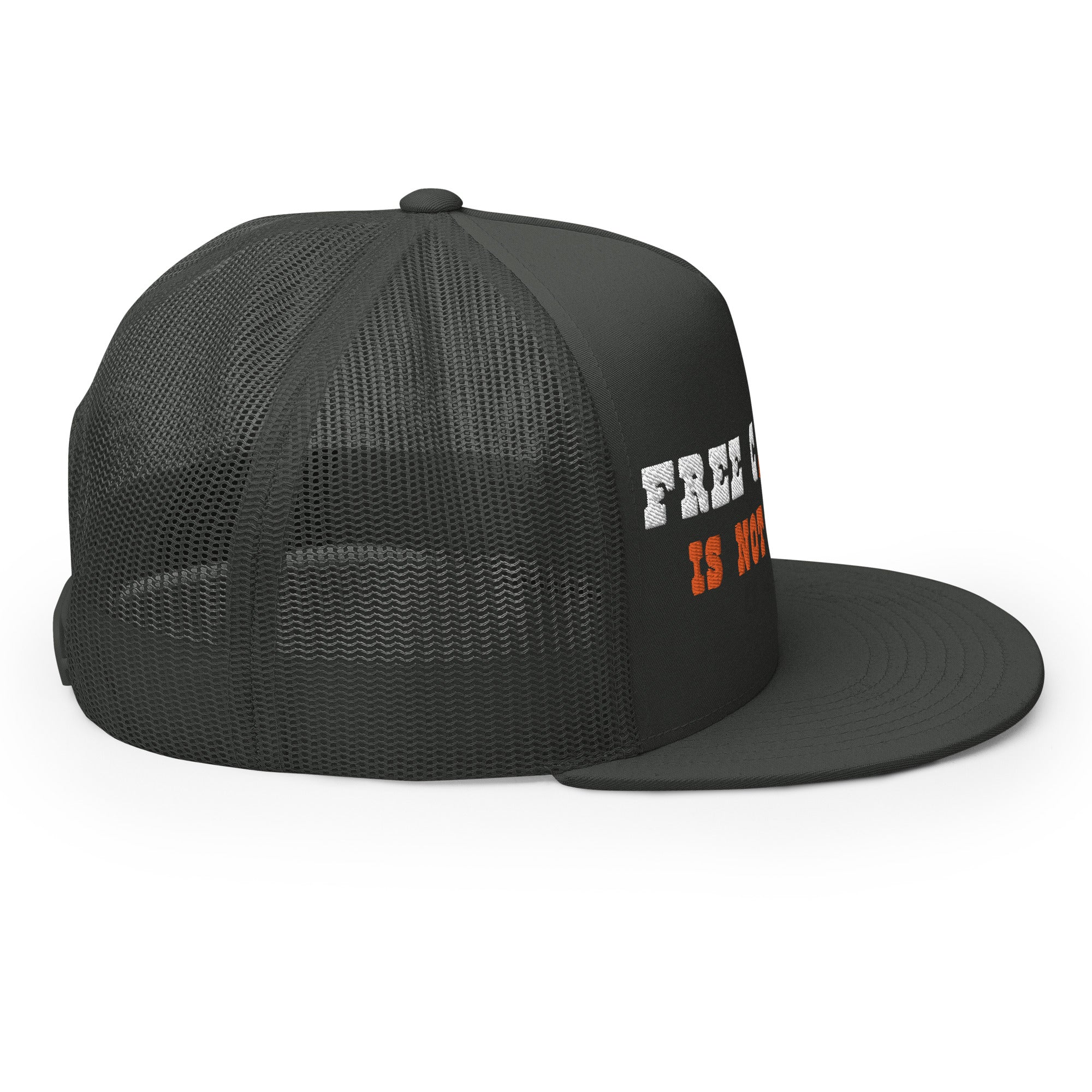 Trucker Cap Free camping is not a crime white/orange