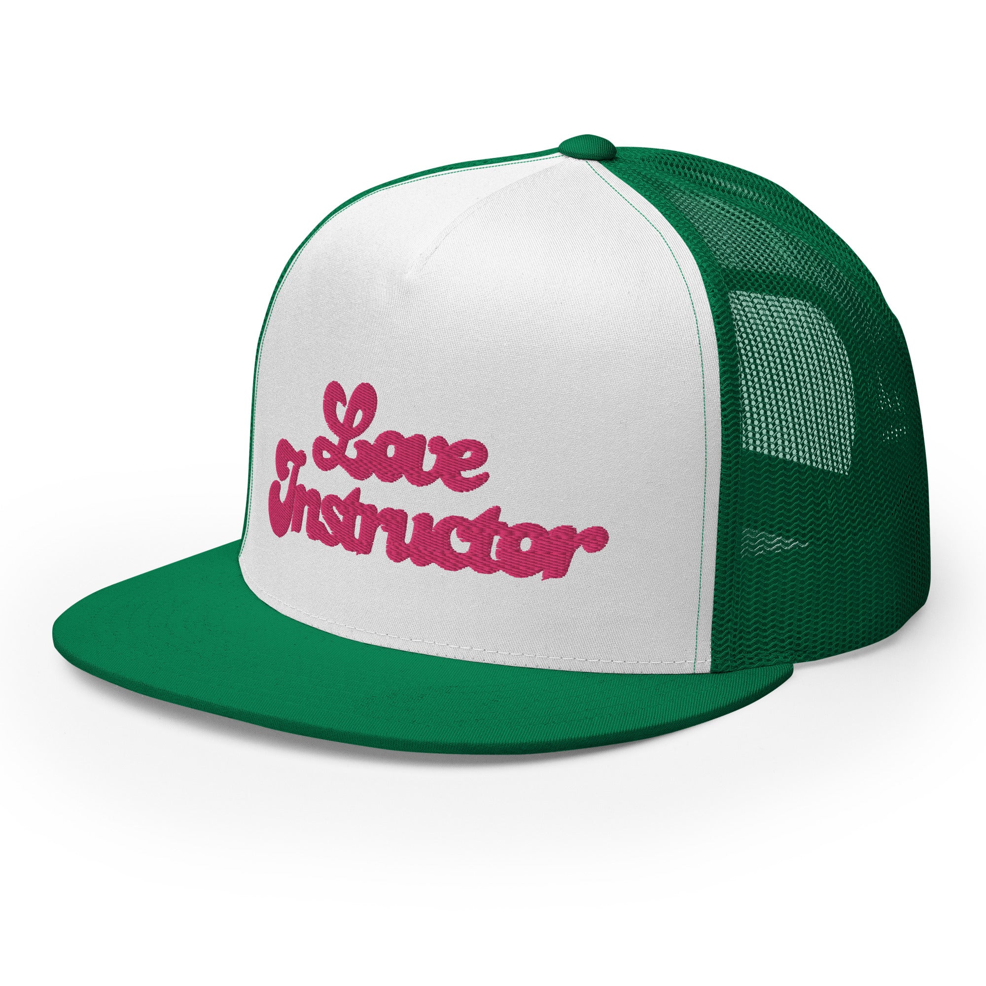Casquette Trucker bicolore à visière plate Love instructor
