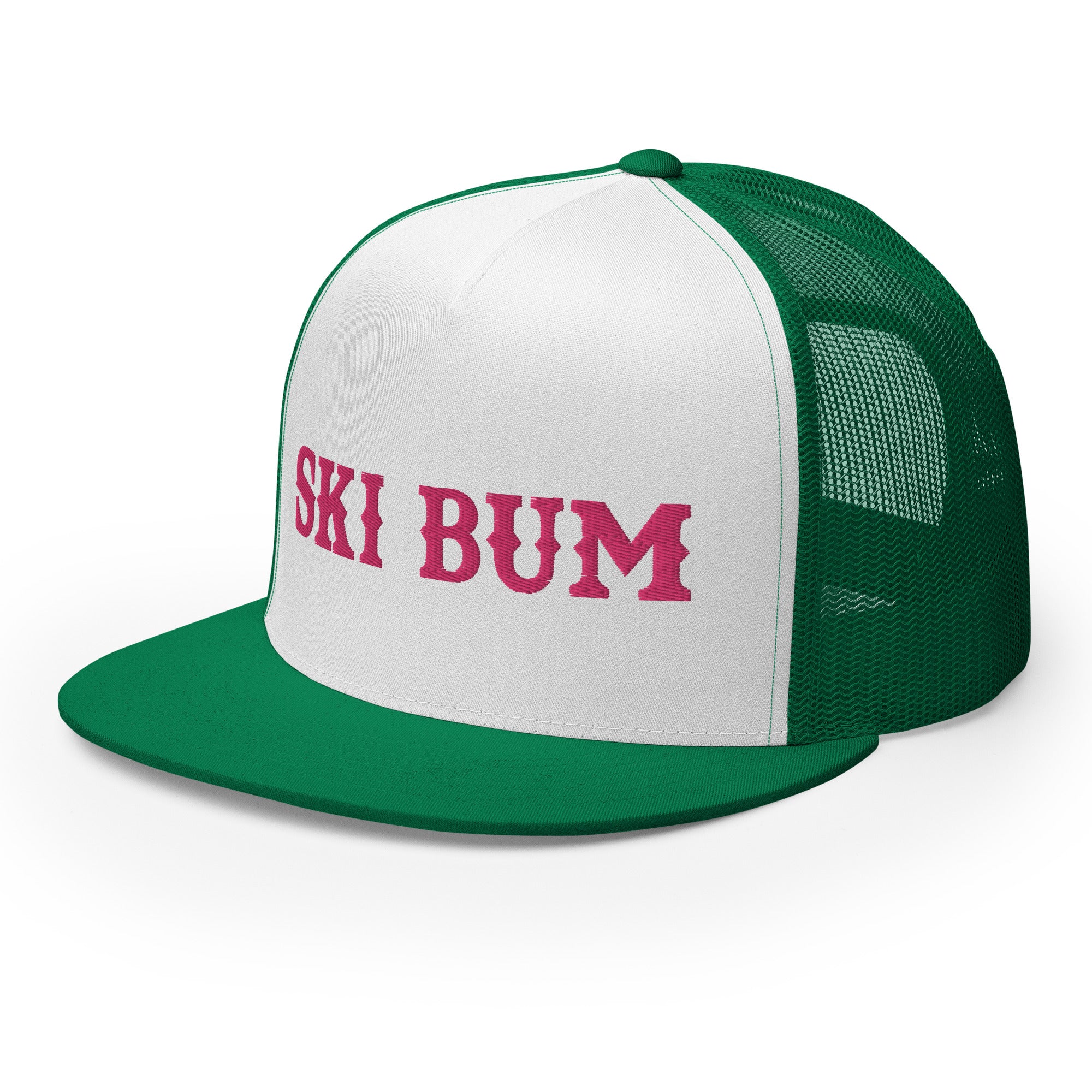 Casquette Trucker bicolore à visière plate Ski Bum Flamingo