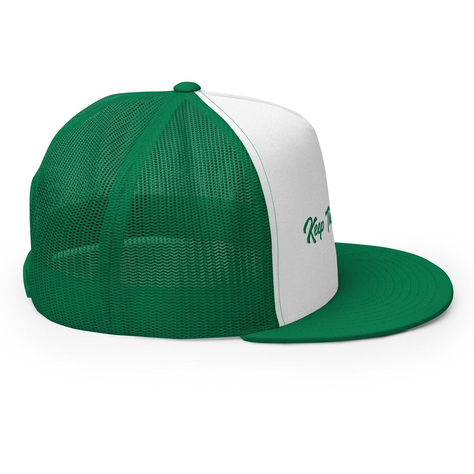 Casquette Trucker bicolore à visière plate Keep The Sea Clean Kelly Green