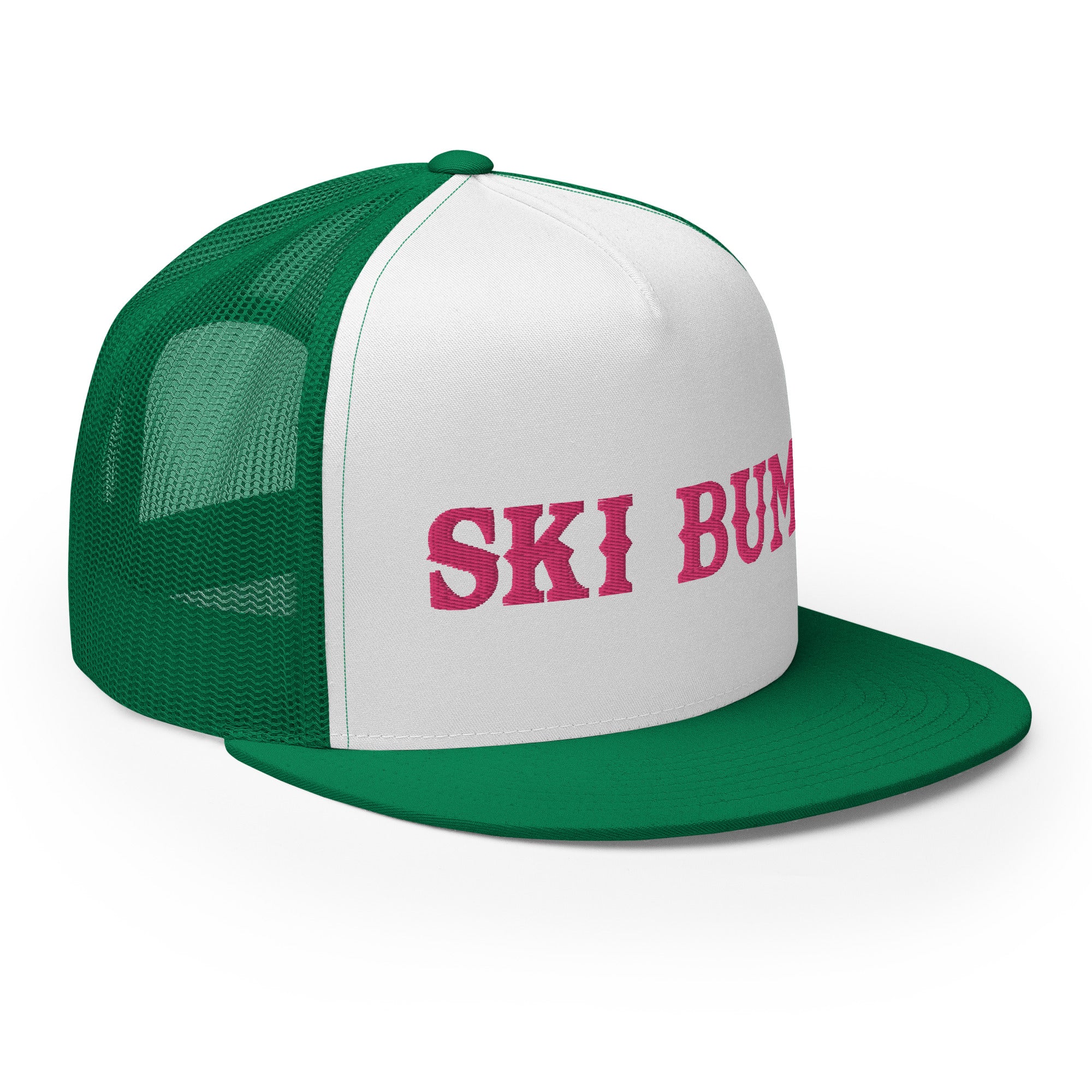 Casquette Trucker bicolore à visière plate Ski Bum Flamingo