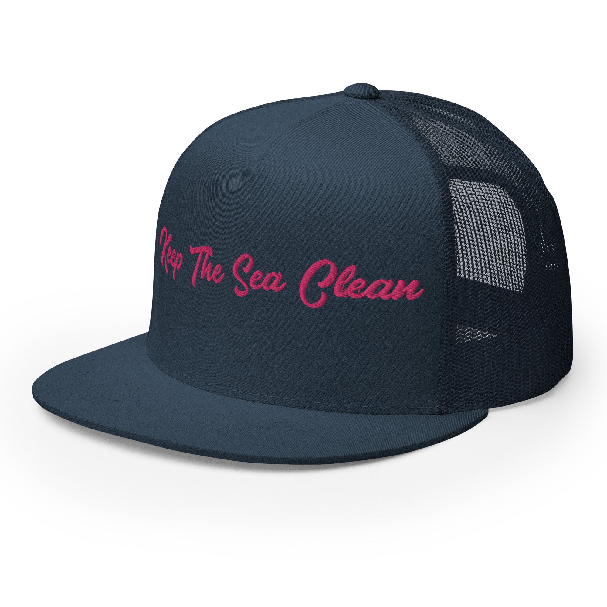 Casquette Trucker à visière plate Keep The Sea Clean Flamingo