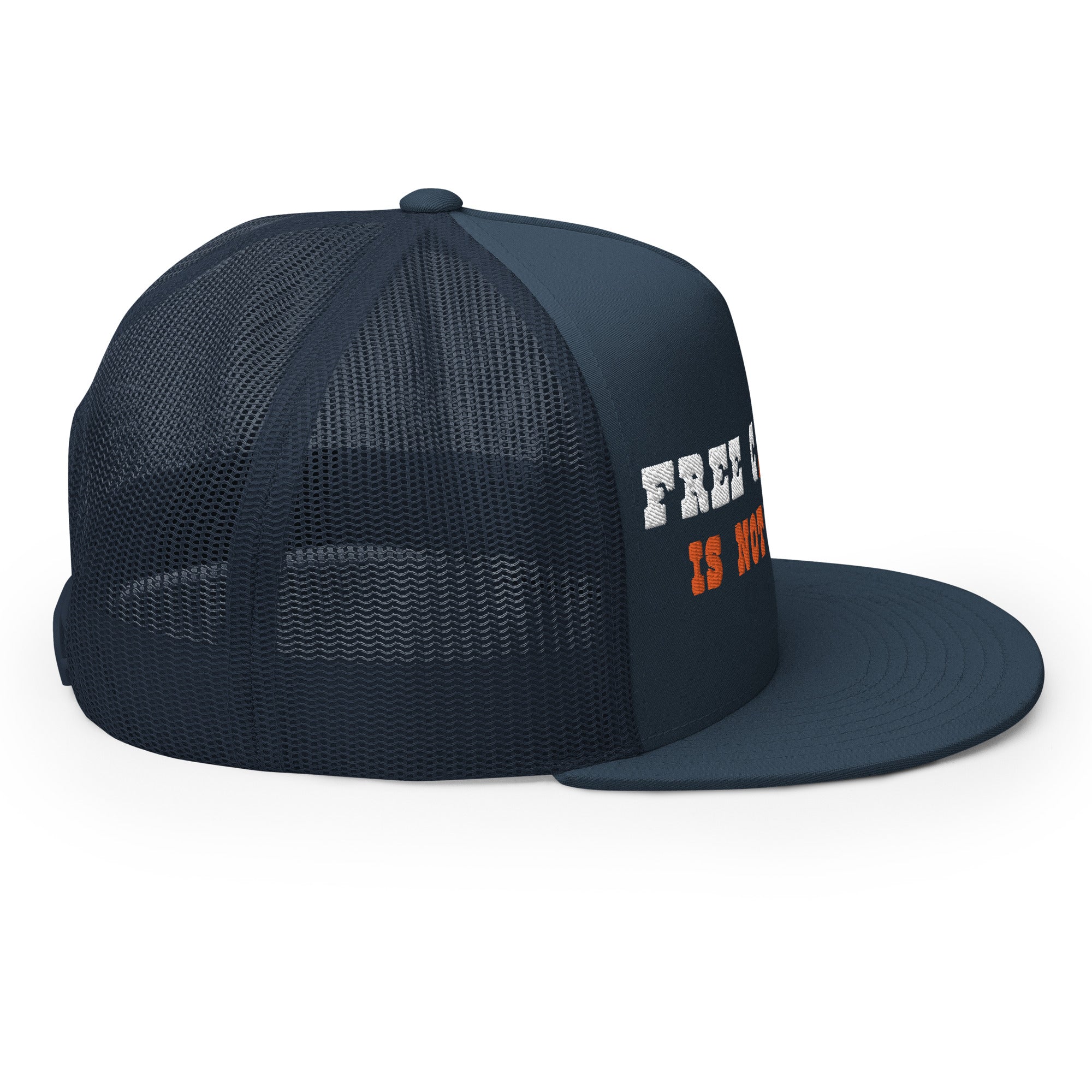 Trucker Cap Free camping is not a crime white/orange