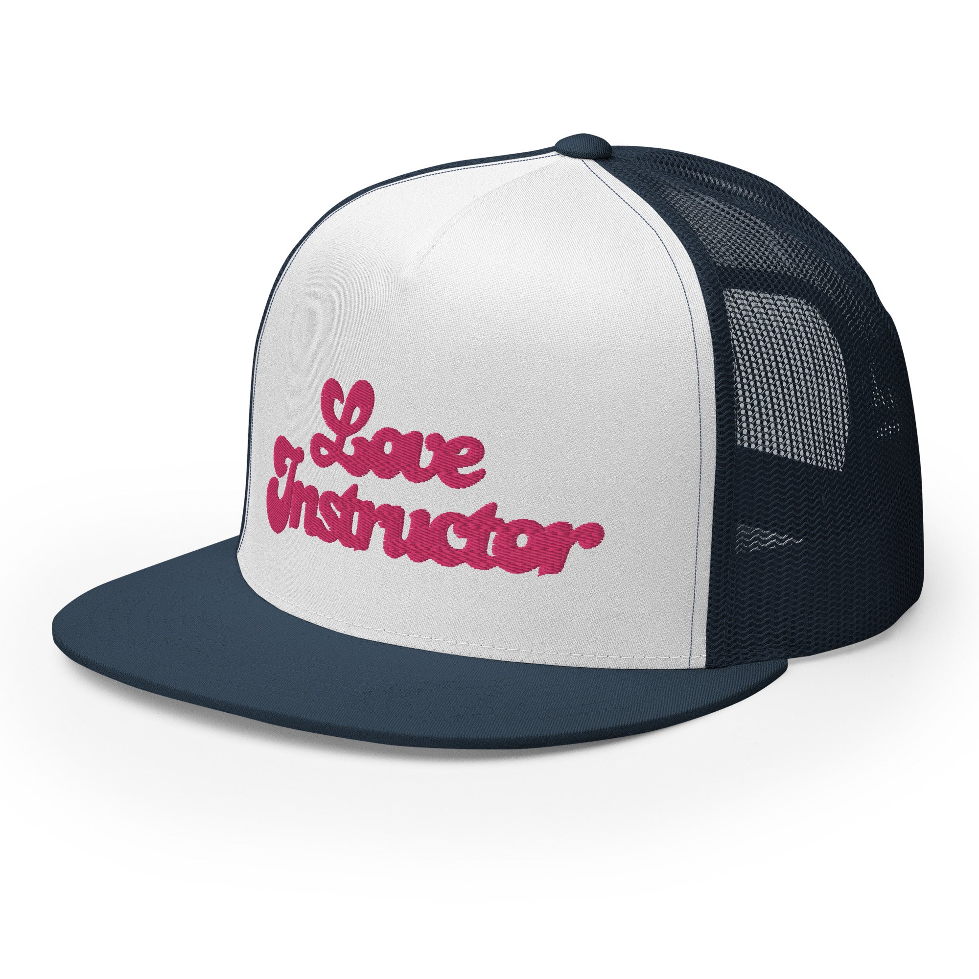 Casquette Trucker bicolore à visière plate Love instructor