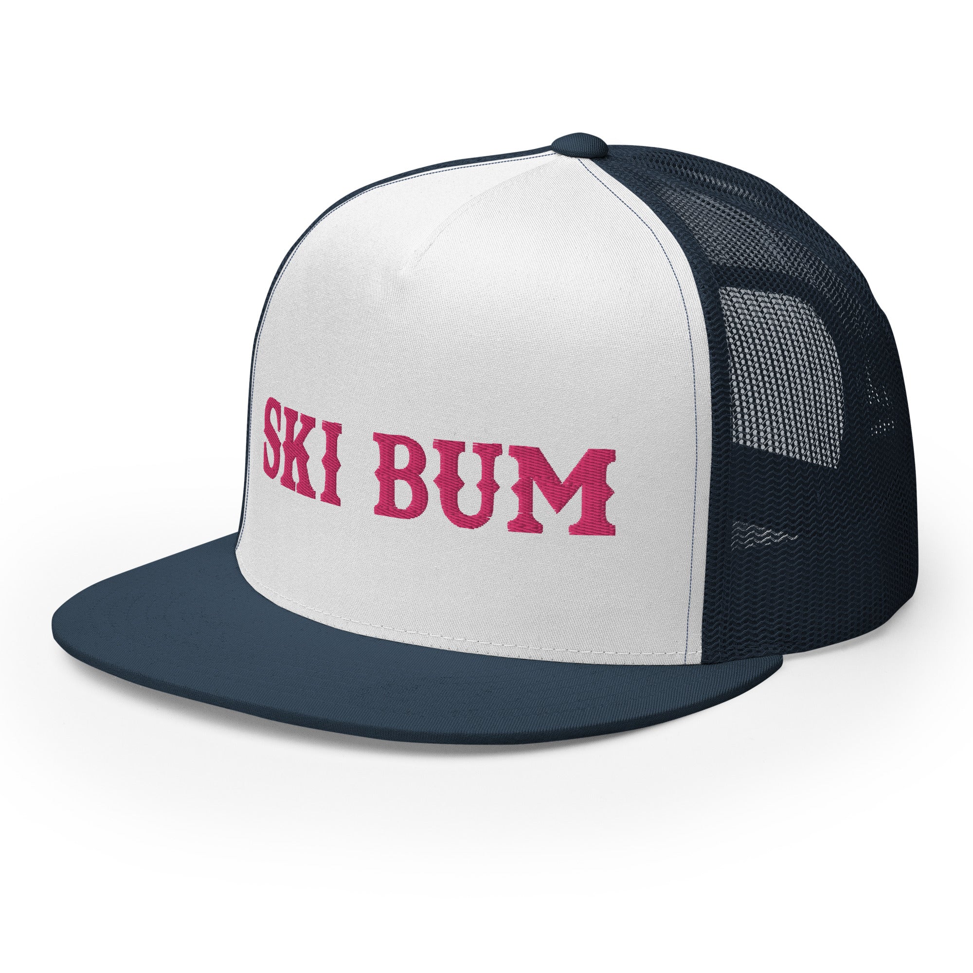 Casquette Trucker bicolore à visière plate Ski Bum Flamingo