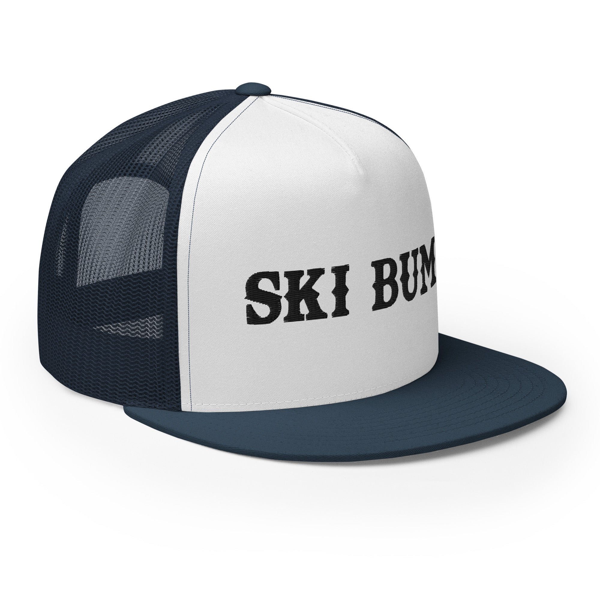 Casquette Trucker bicolore à visière plate Ski Bum Black