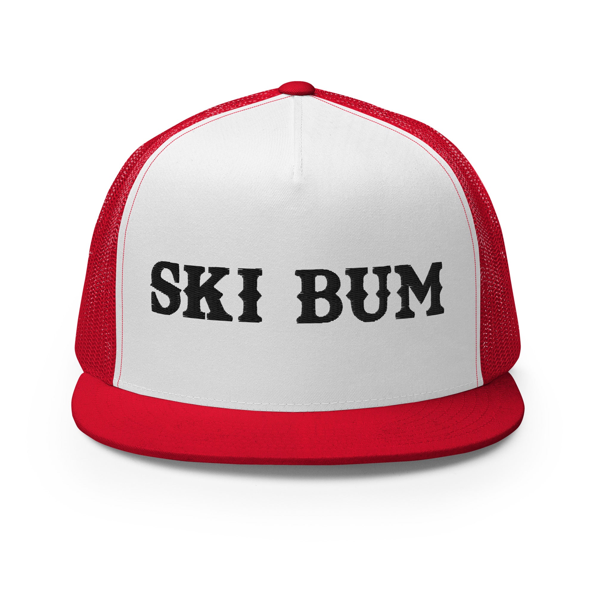 Casquette Trucker bicolore à visière plate Ski Bum Black