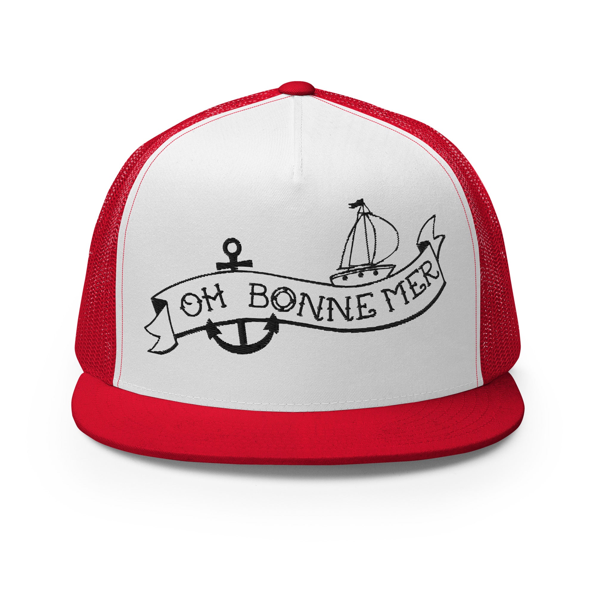 Casquette Trucker bicolore à visière plate Oh Bonne Mer Tattoo Black