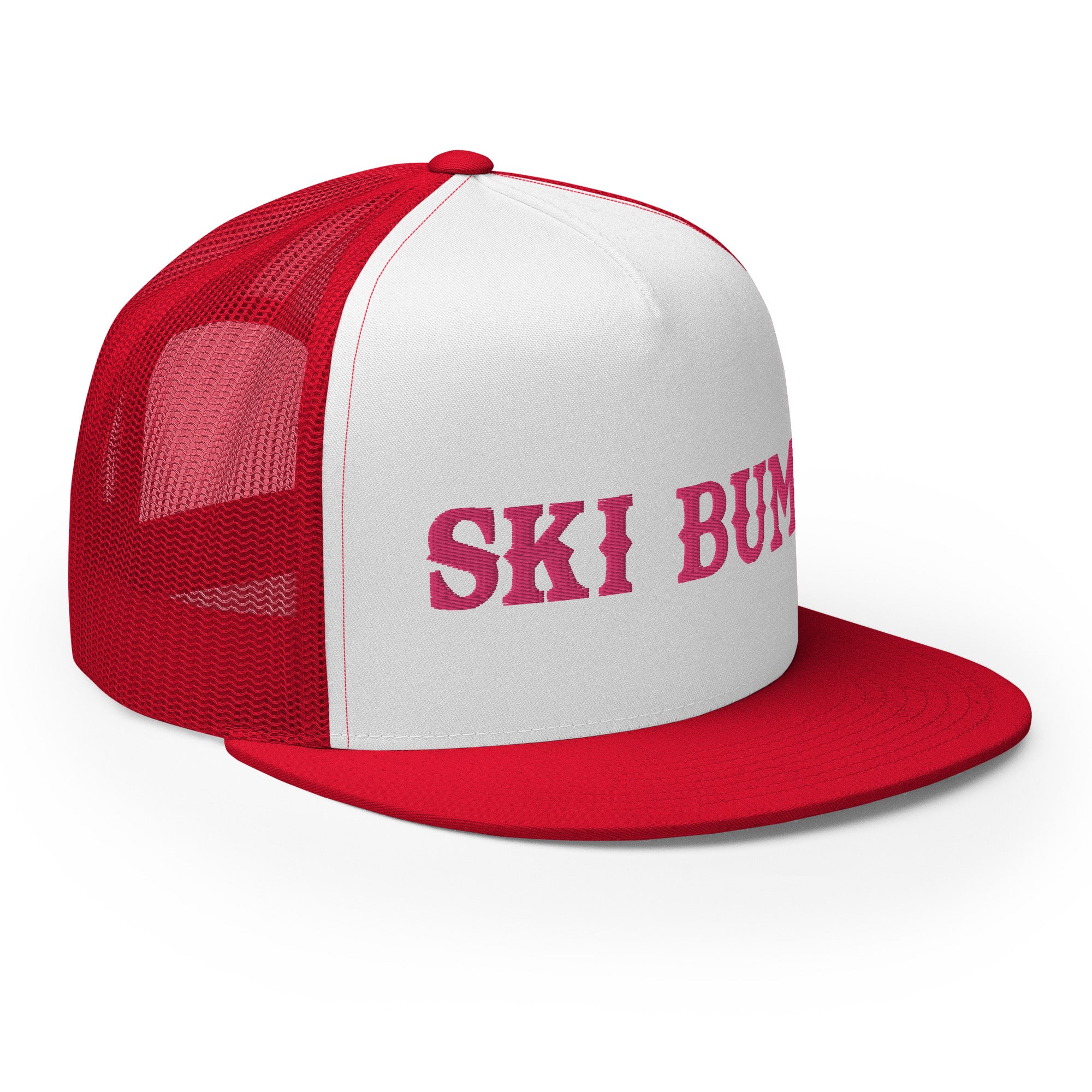 Casquette Trucker bicolore à visière plate Ski Bum Flamingo