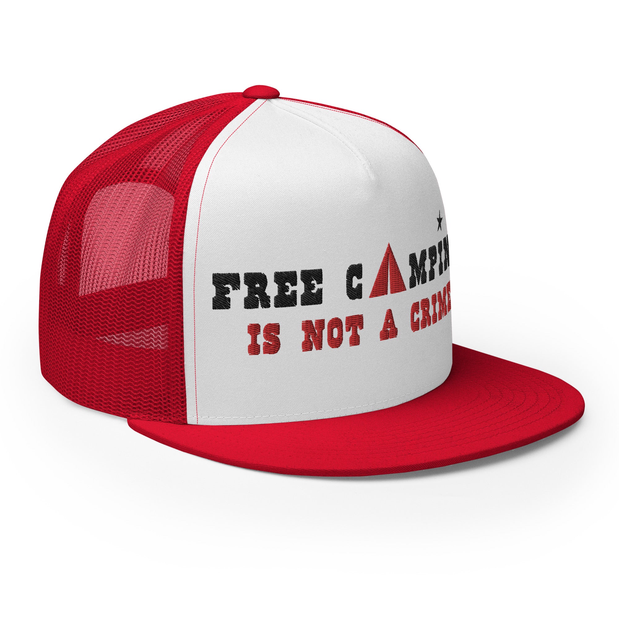 Two-Tone Trucker Cap Free camping is not a crime black/red