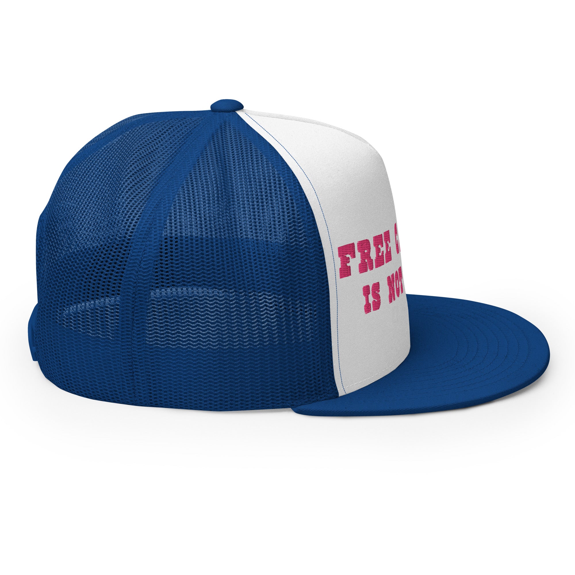 Trucker Cap Free camping is not a crime Flamingo
