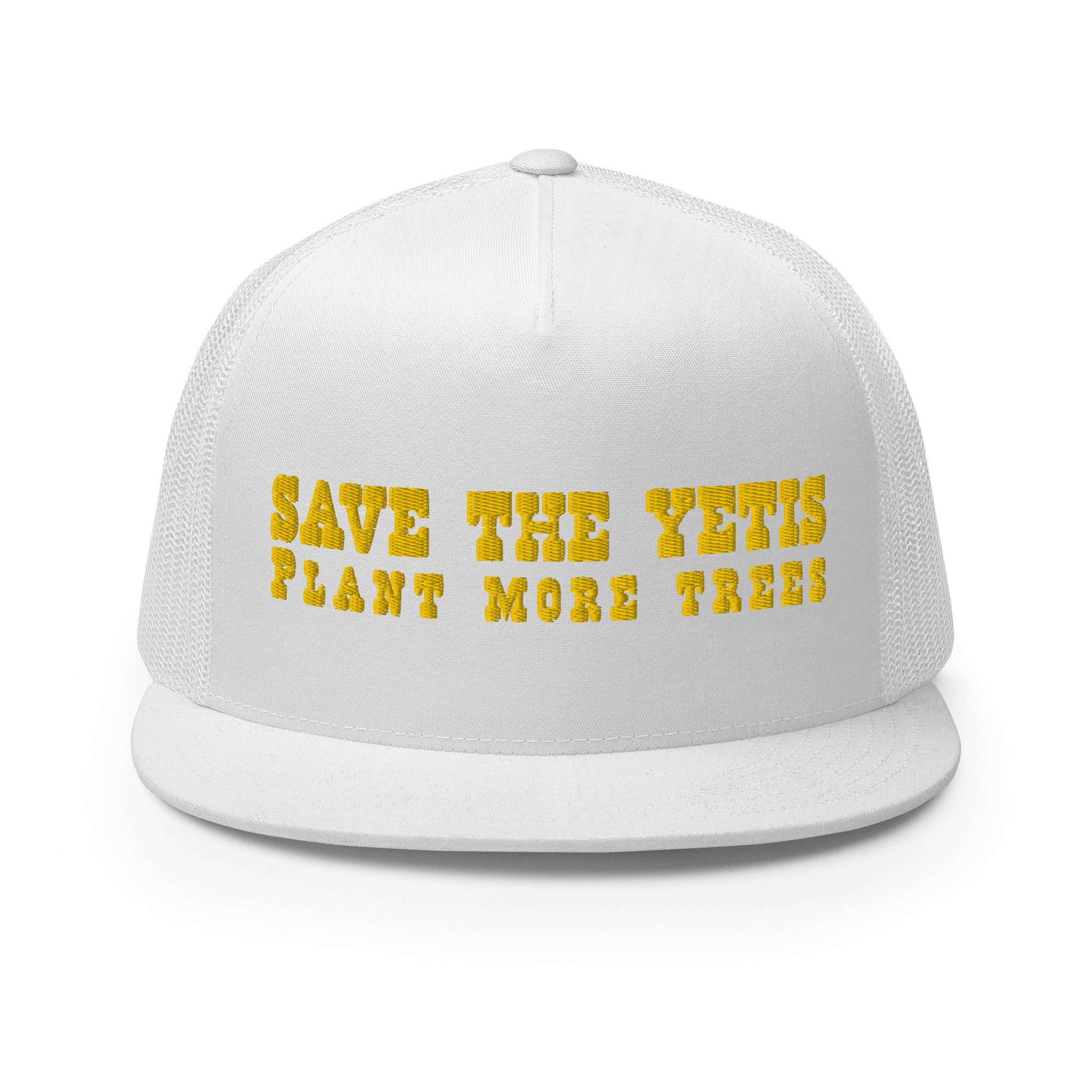 Casquette Trucker à visière plate Save the Yetis, Plant more Trees