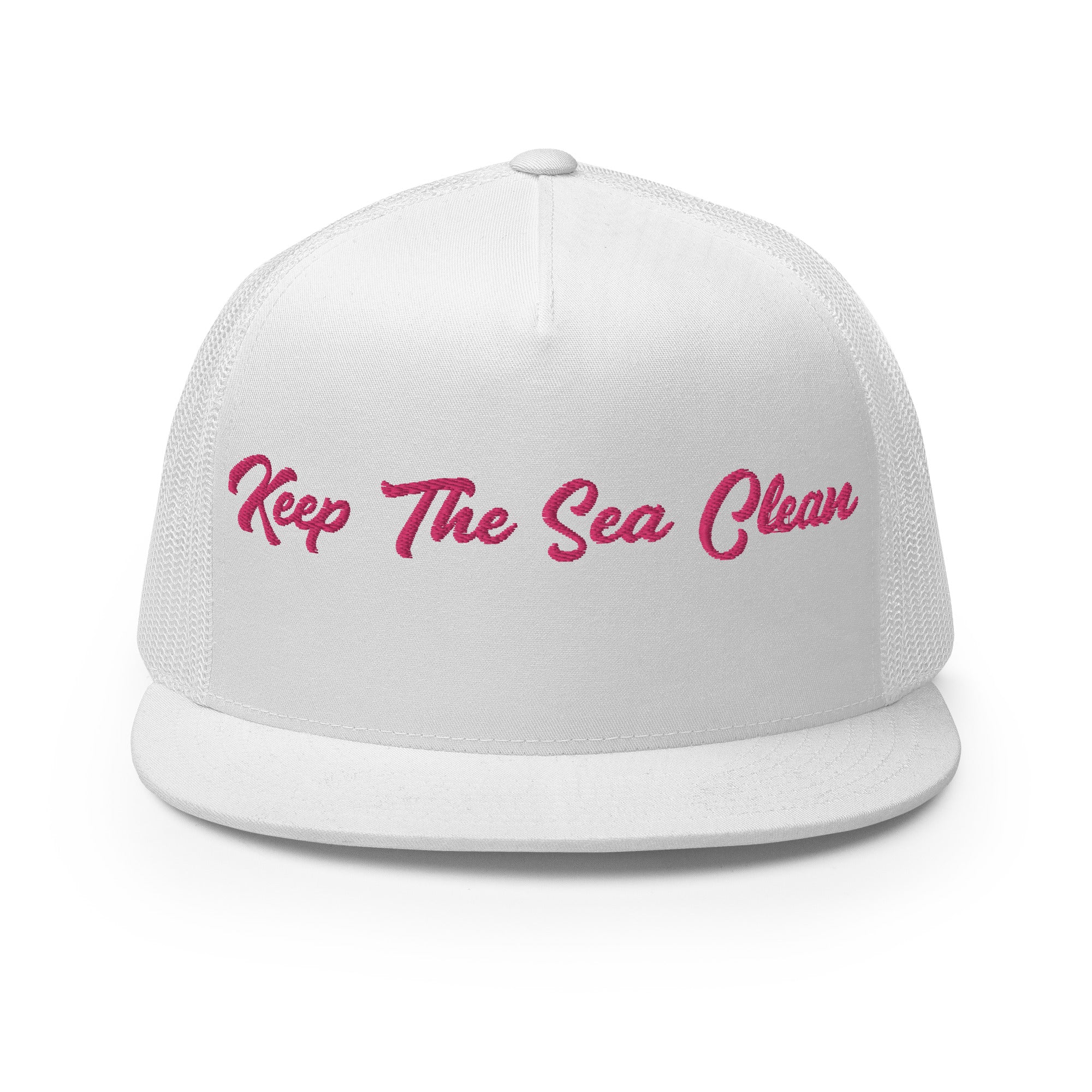 Casquette Trucker à visière plate Keep The Sea Clean Flamingo