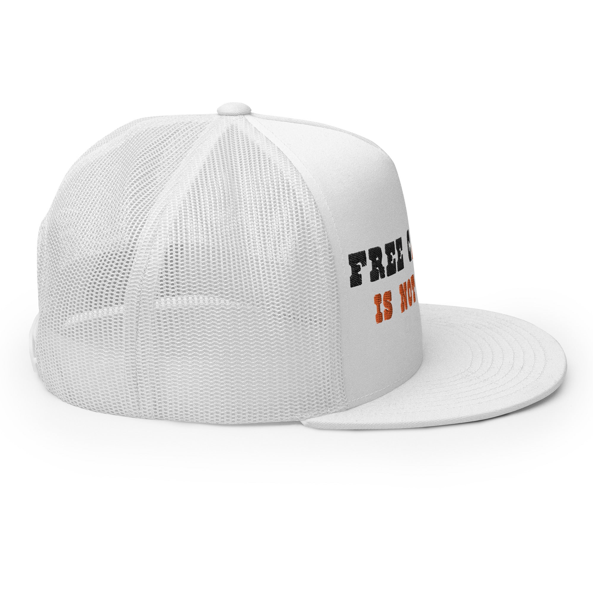 Trucker Cap Free camping is not a crime black/orange