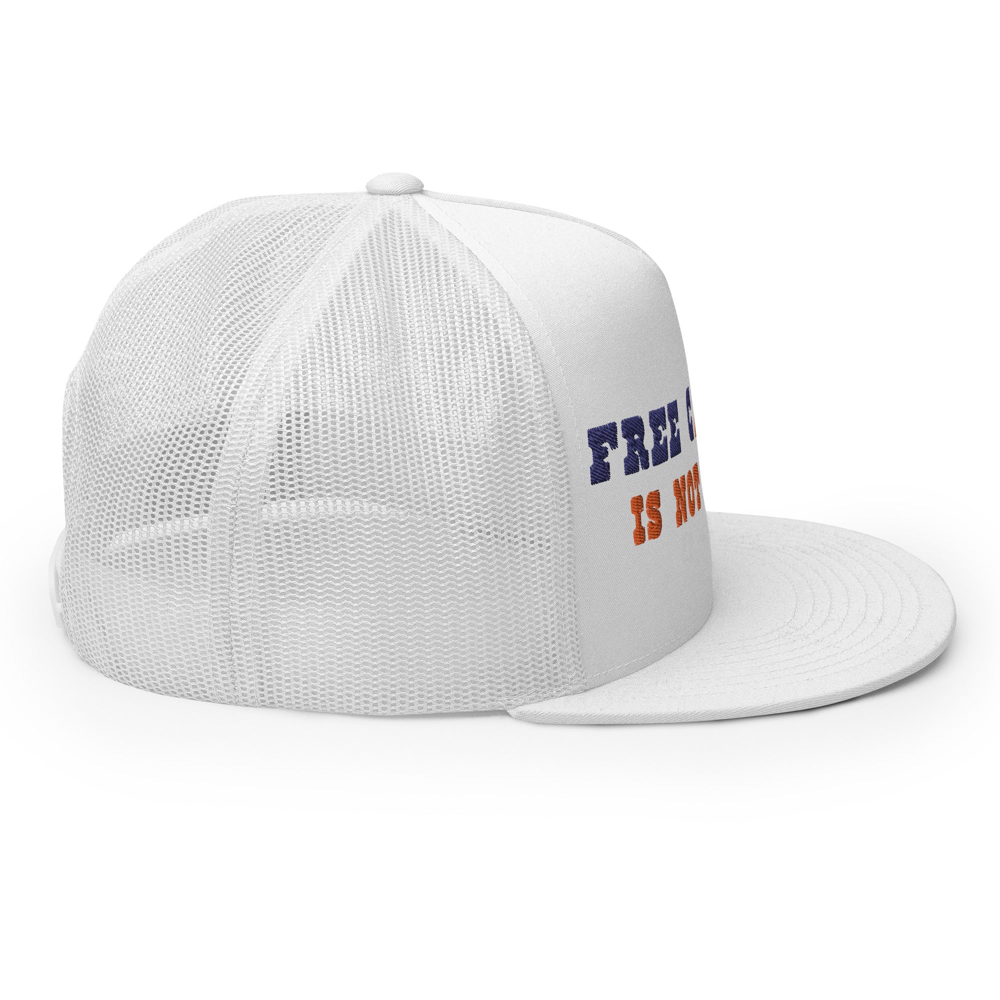 Two-Tone Trucker Cap Free camping is not a crime navy/orange