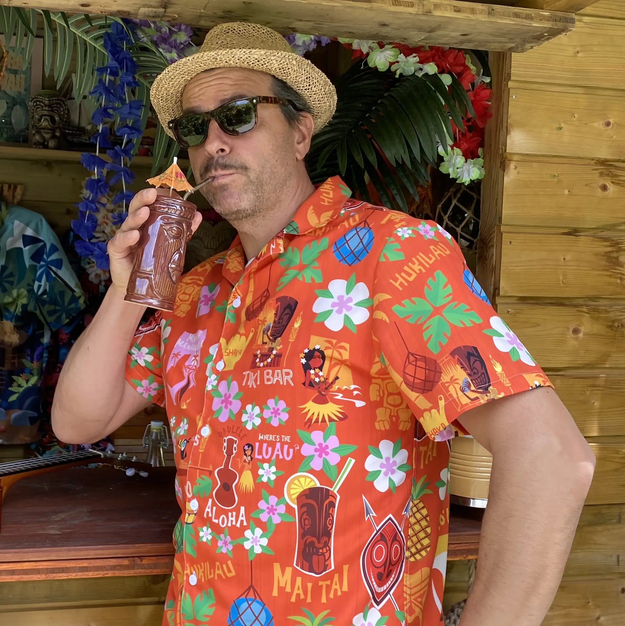 Tiki Surf Red Shirt