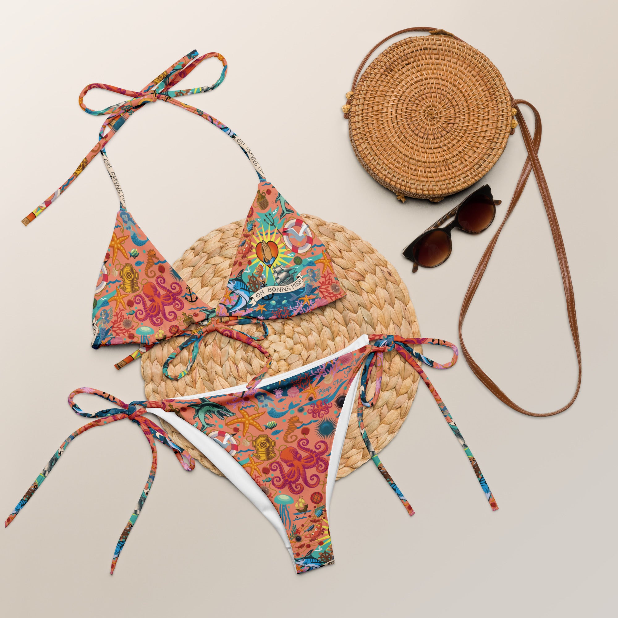 Bikini de bain recyclé Oh Bonne Mer Peach