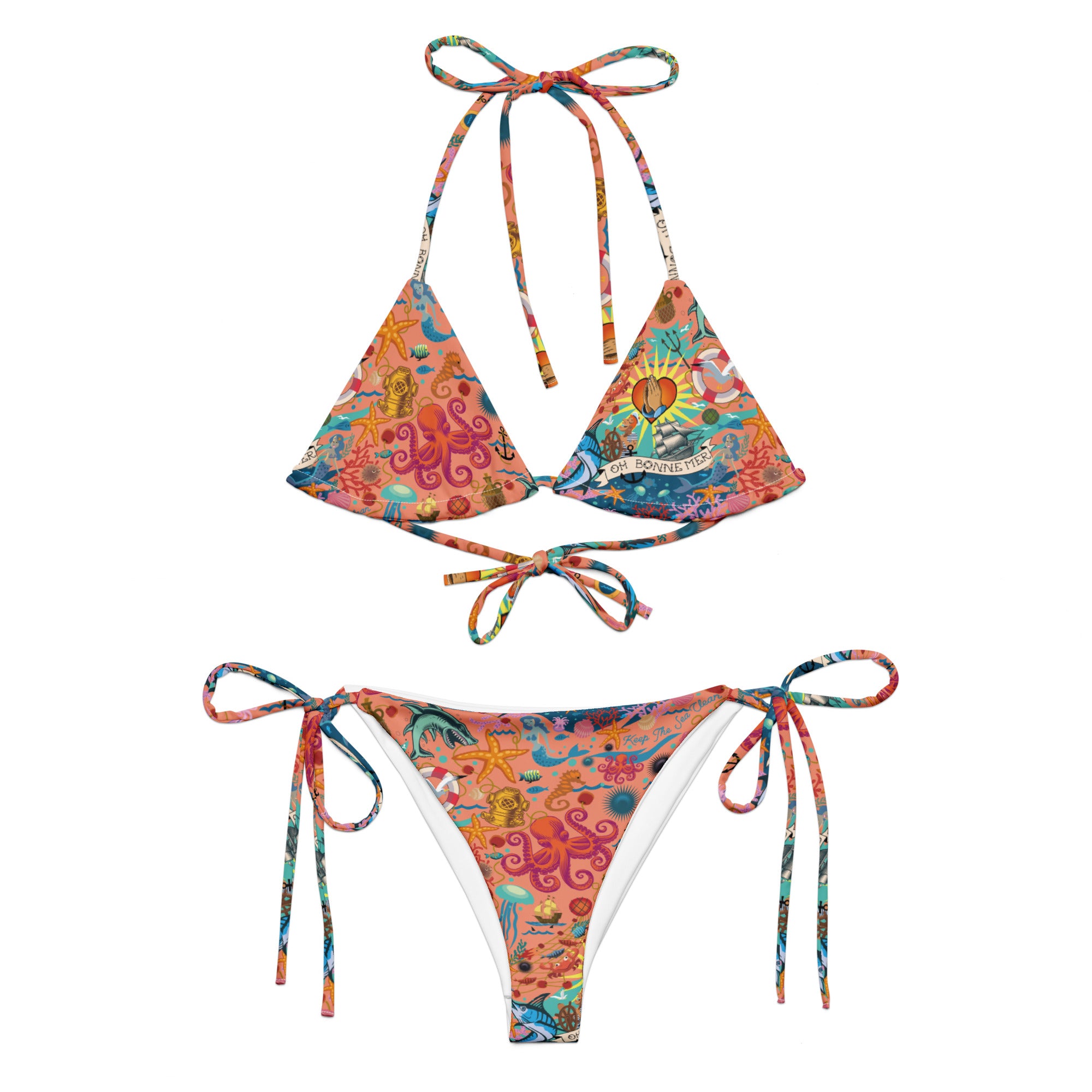 Bikini de bain recyclé Oh Bonne Mer Peach