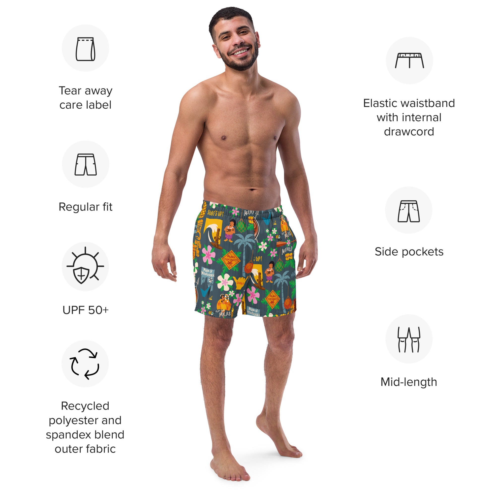 Short de bain homme Tiki Surf Blue