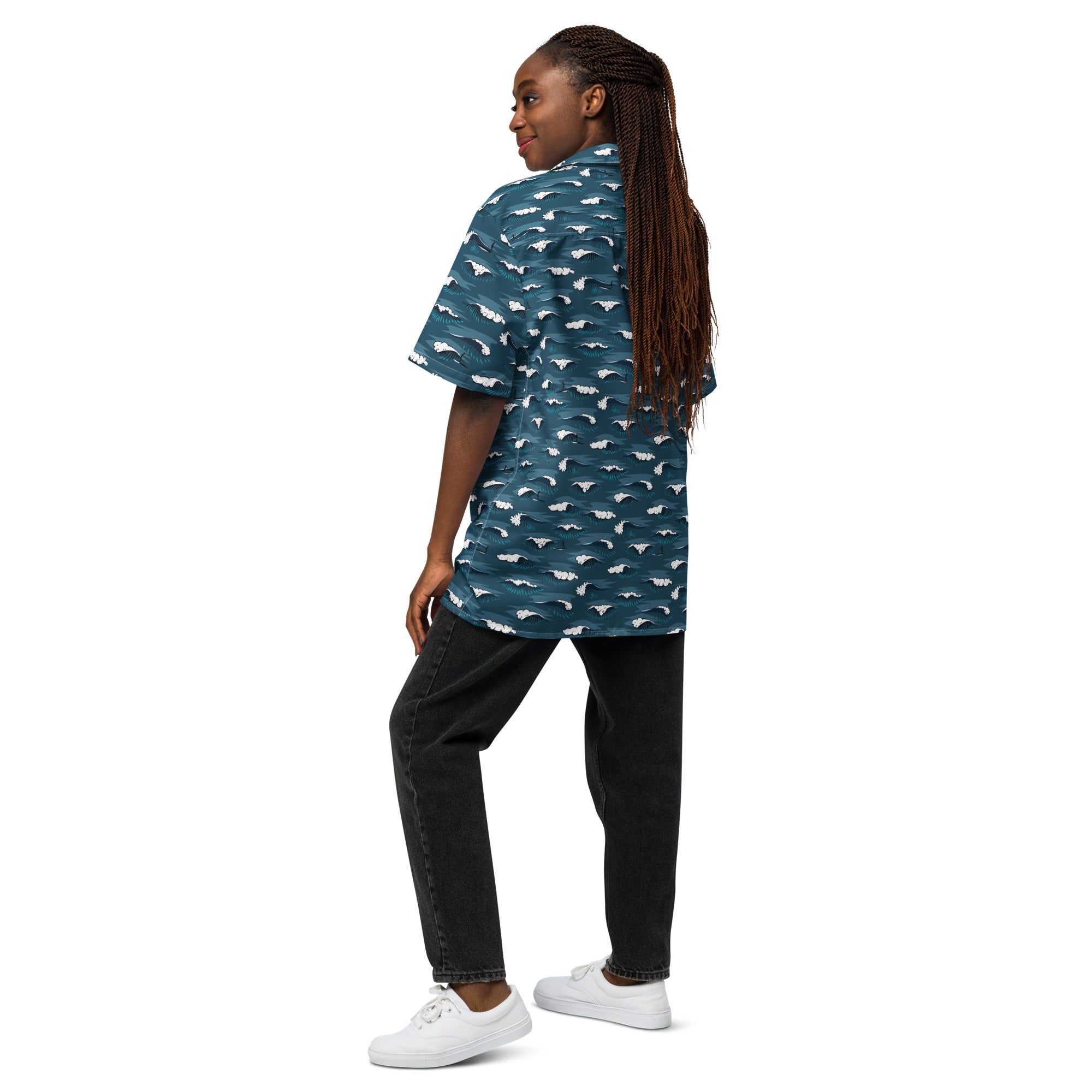 Longboard Surfing Dark Shirt