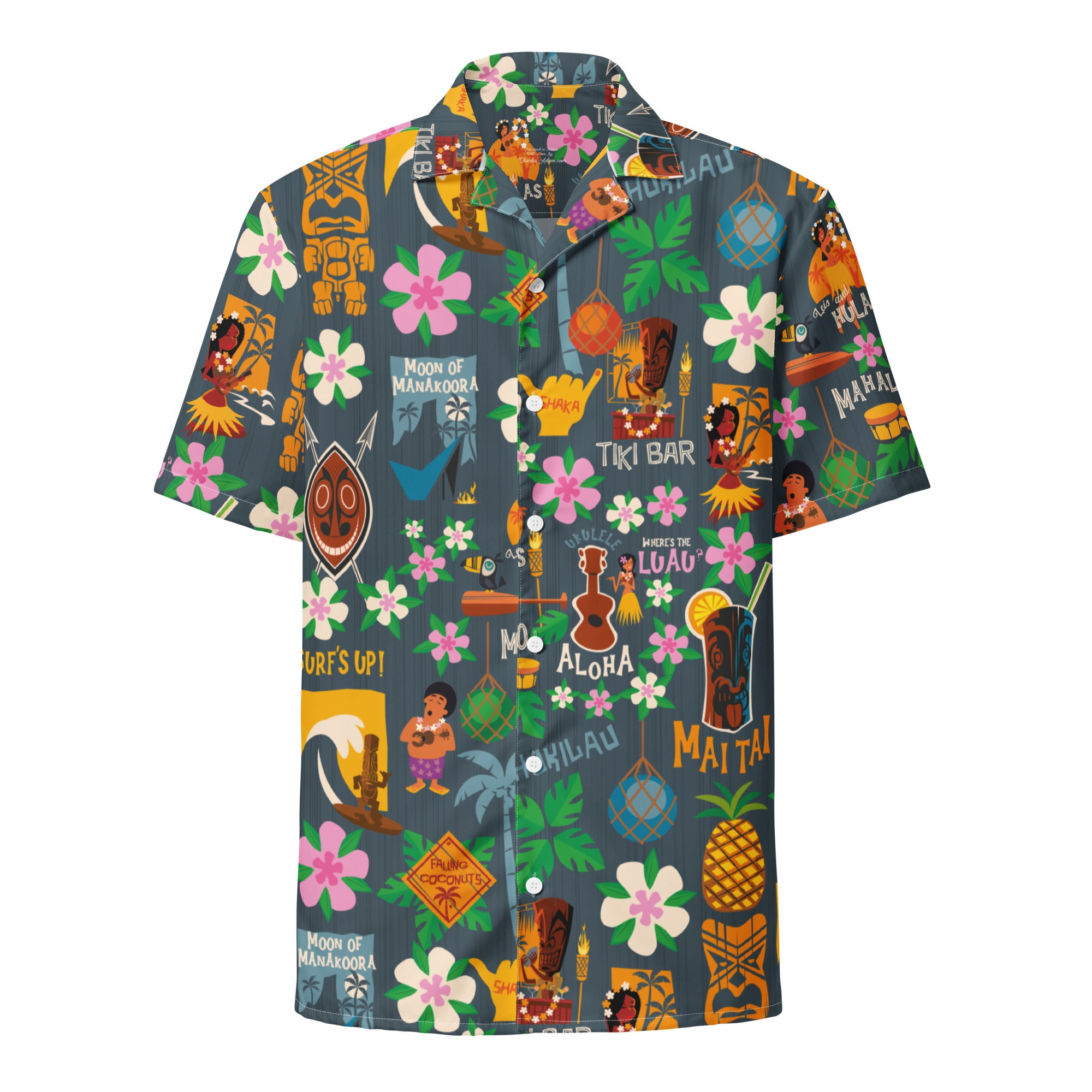 Chemise Tiki Surf Blue