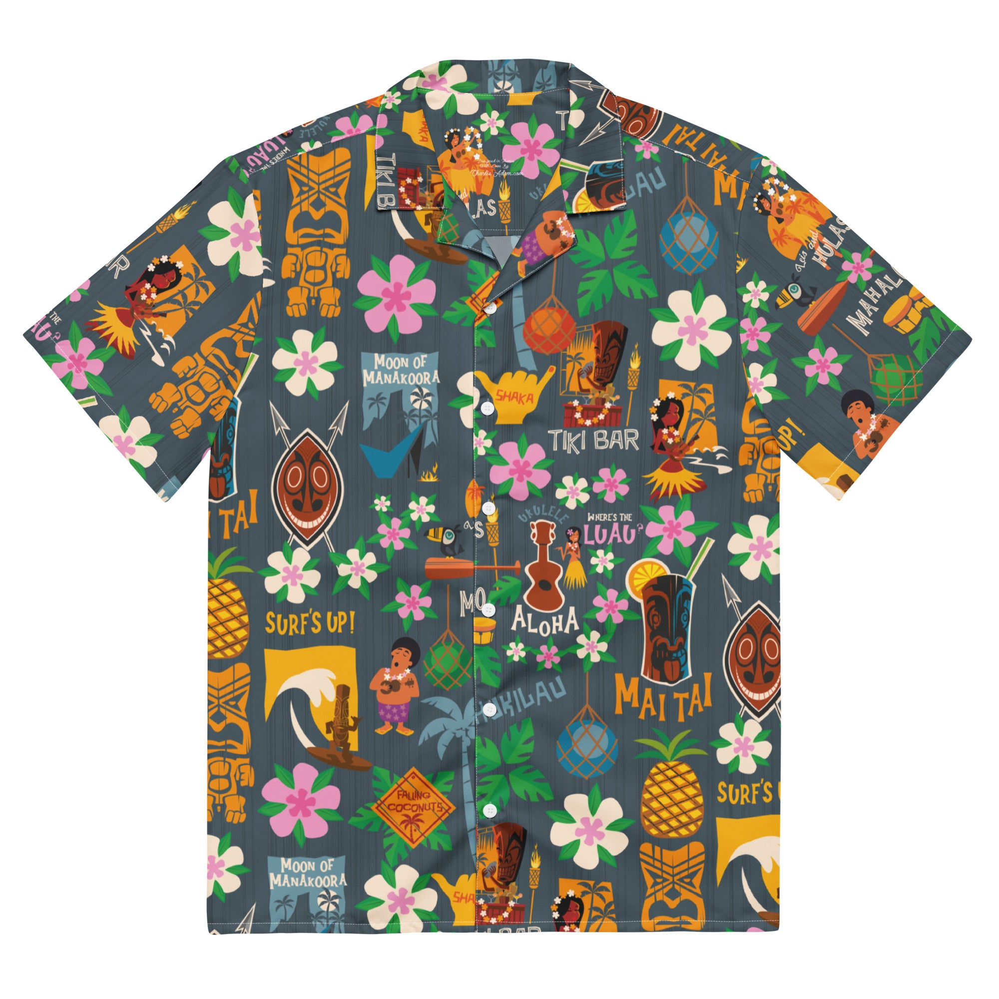 Chemise Tiki Surf Blue