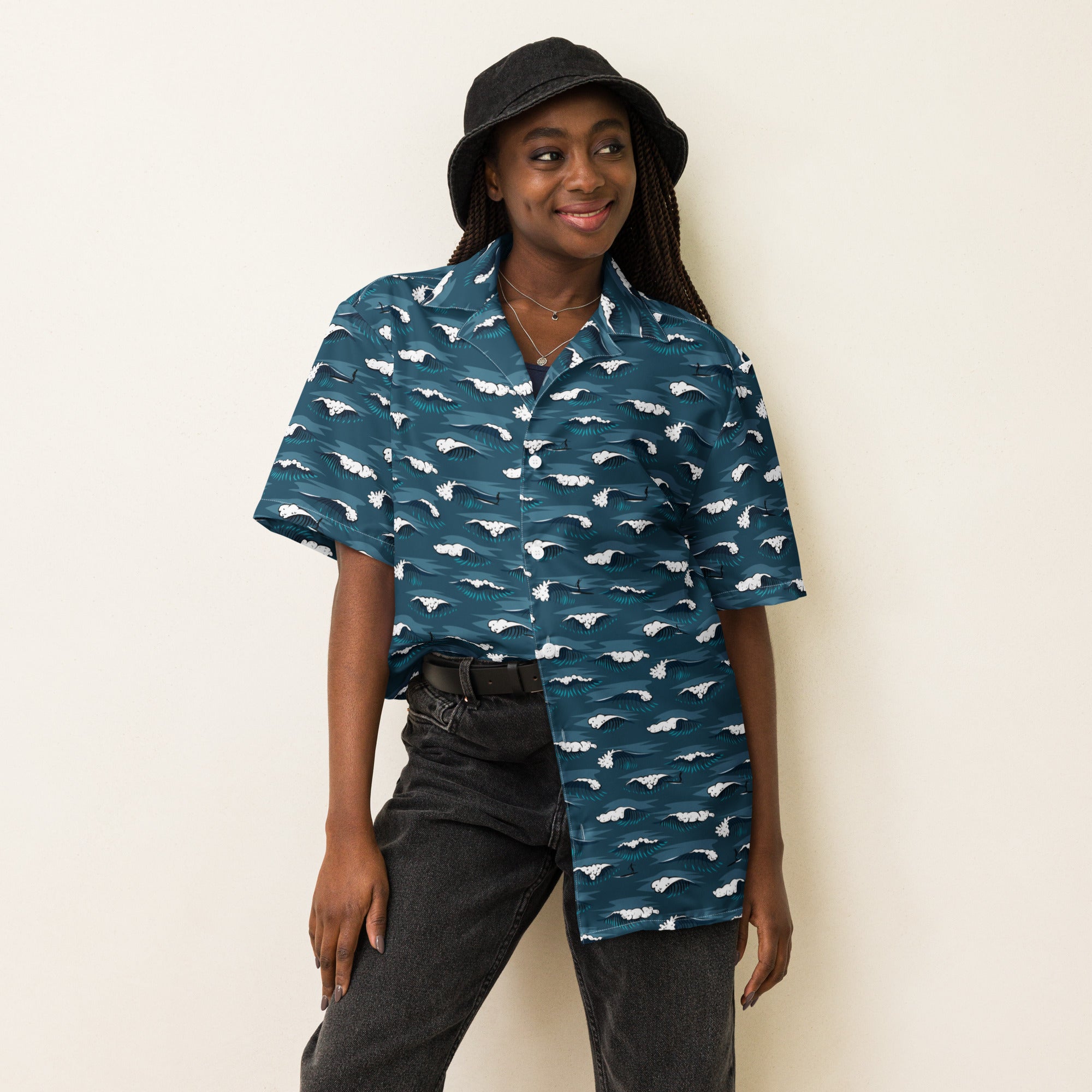 Longboard Surfing Dark Shirt