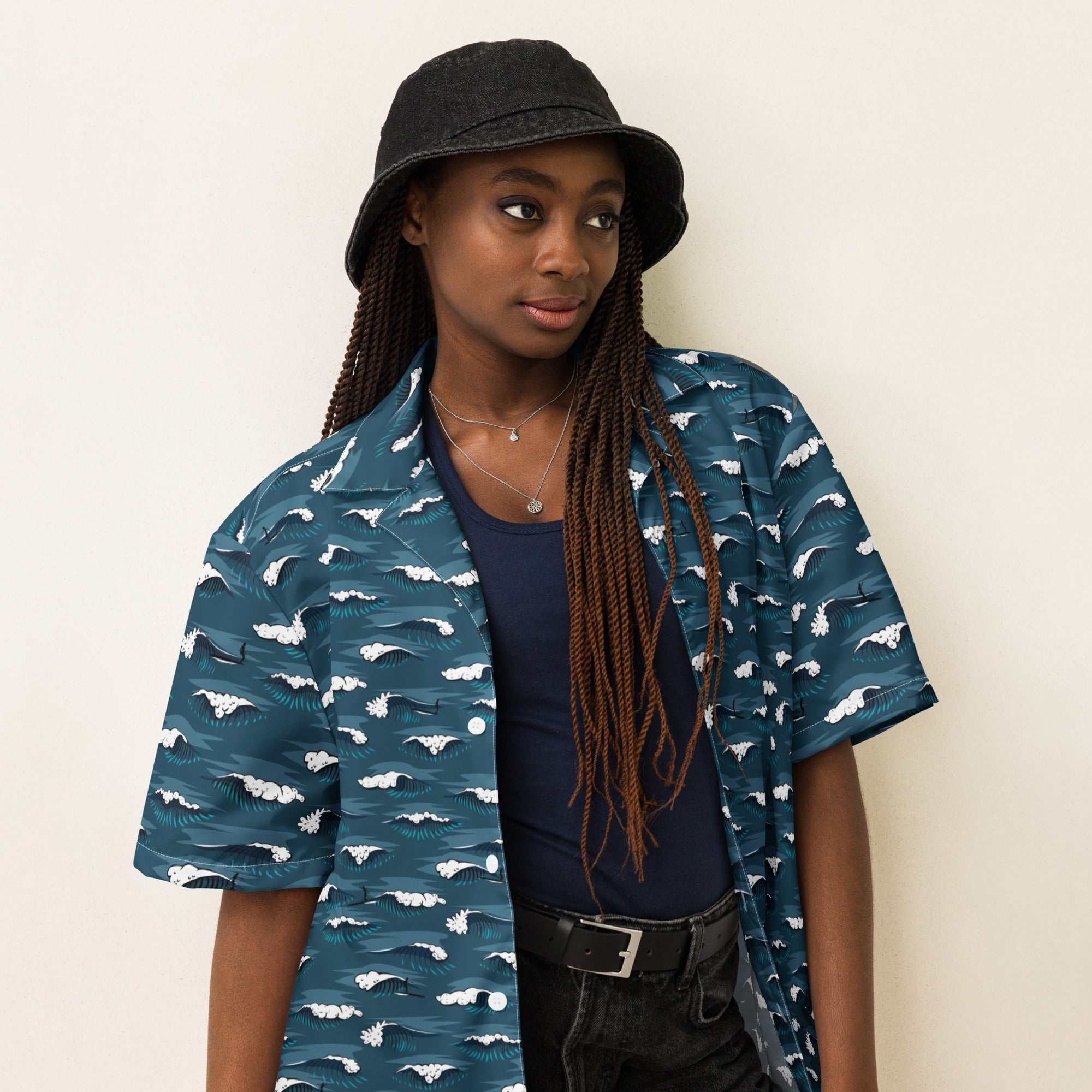 Longboard Surfing Dark Shirt