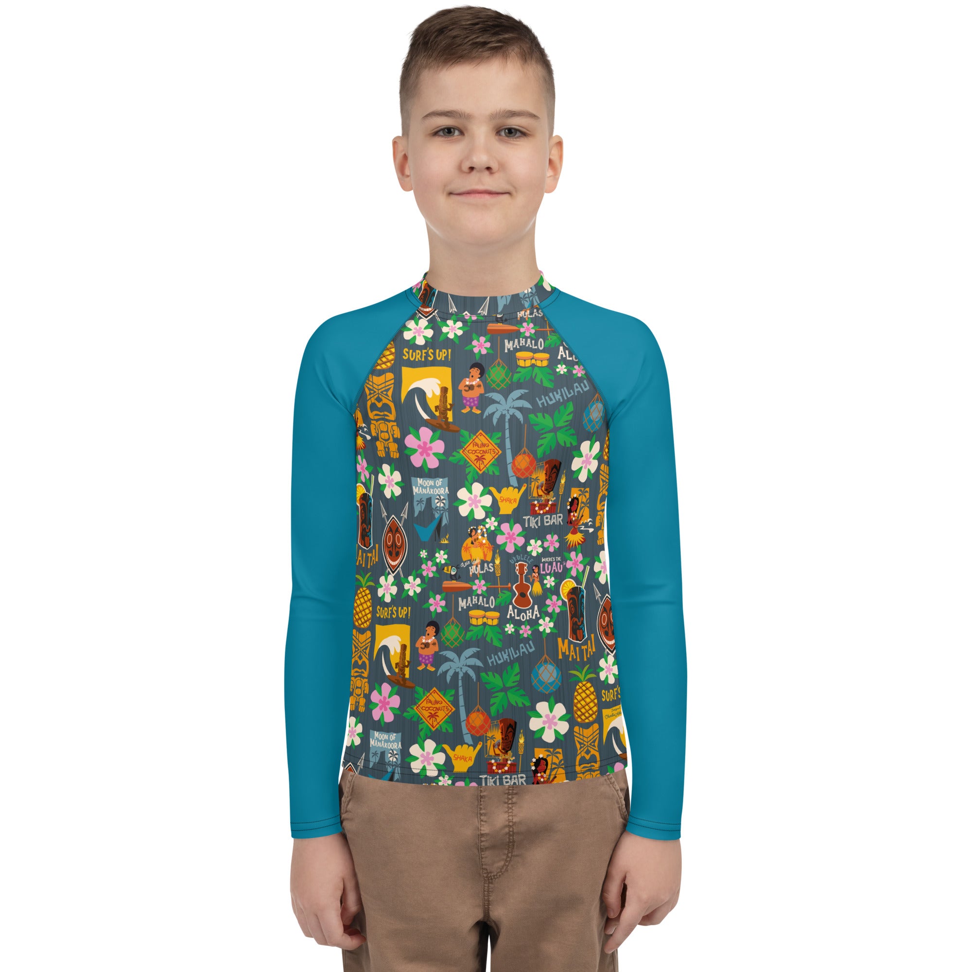 T-shirt de compression pour ado Tiki Surf Blue