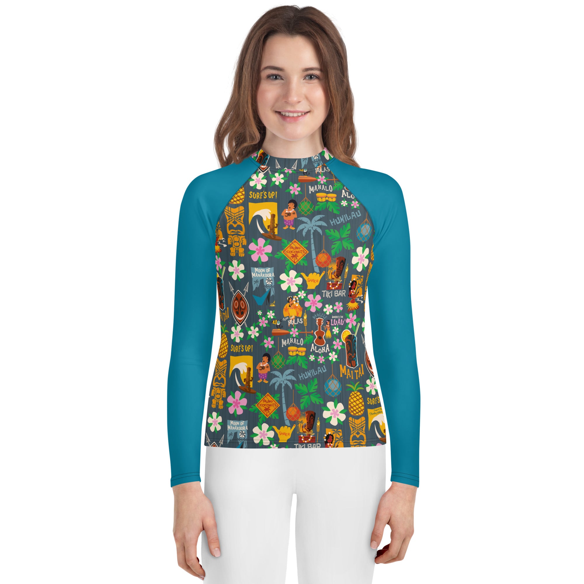 T-shirt de compression pour ado Tiki Surf Blue