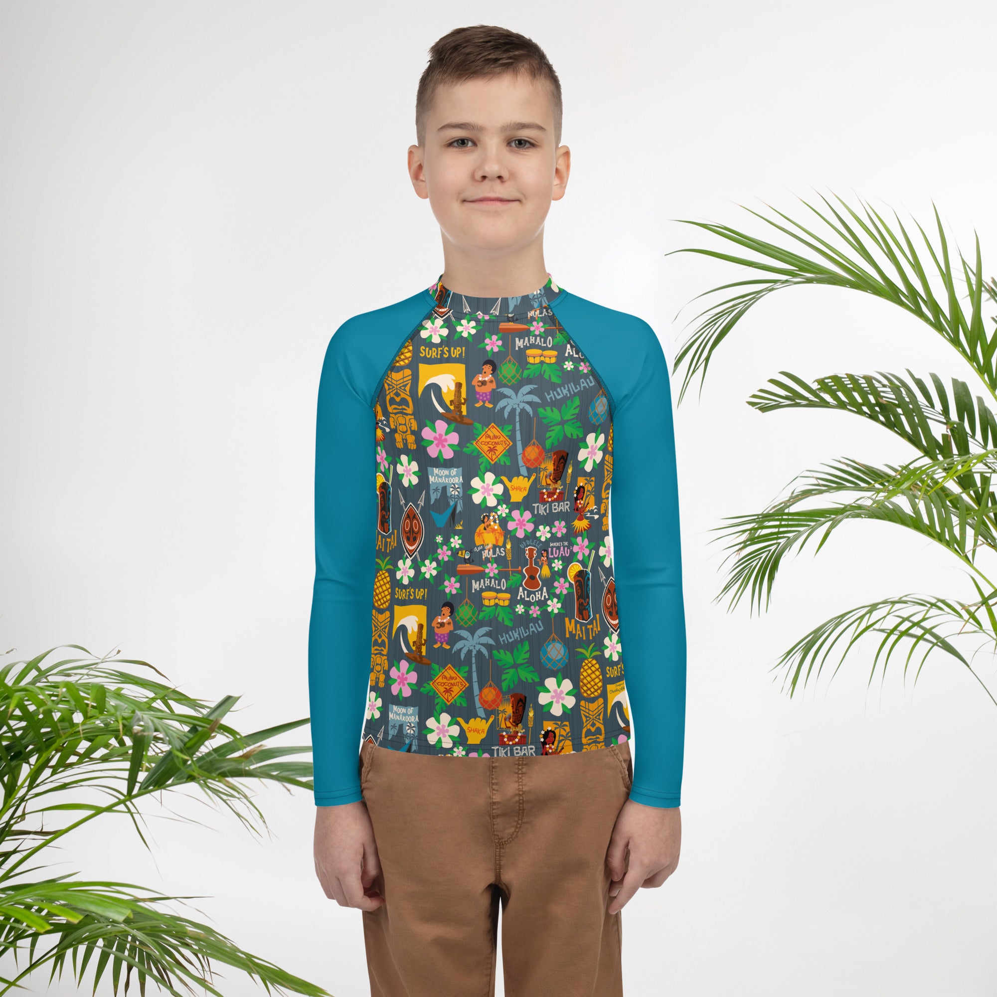 T-shirt de compression pour ado Tiki Surf Blue