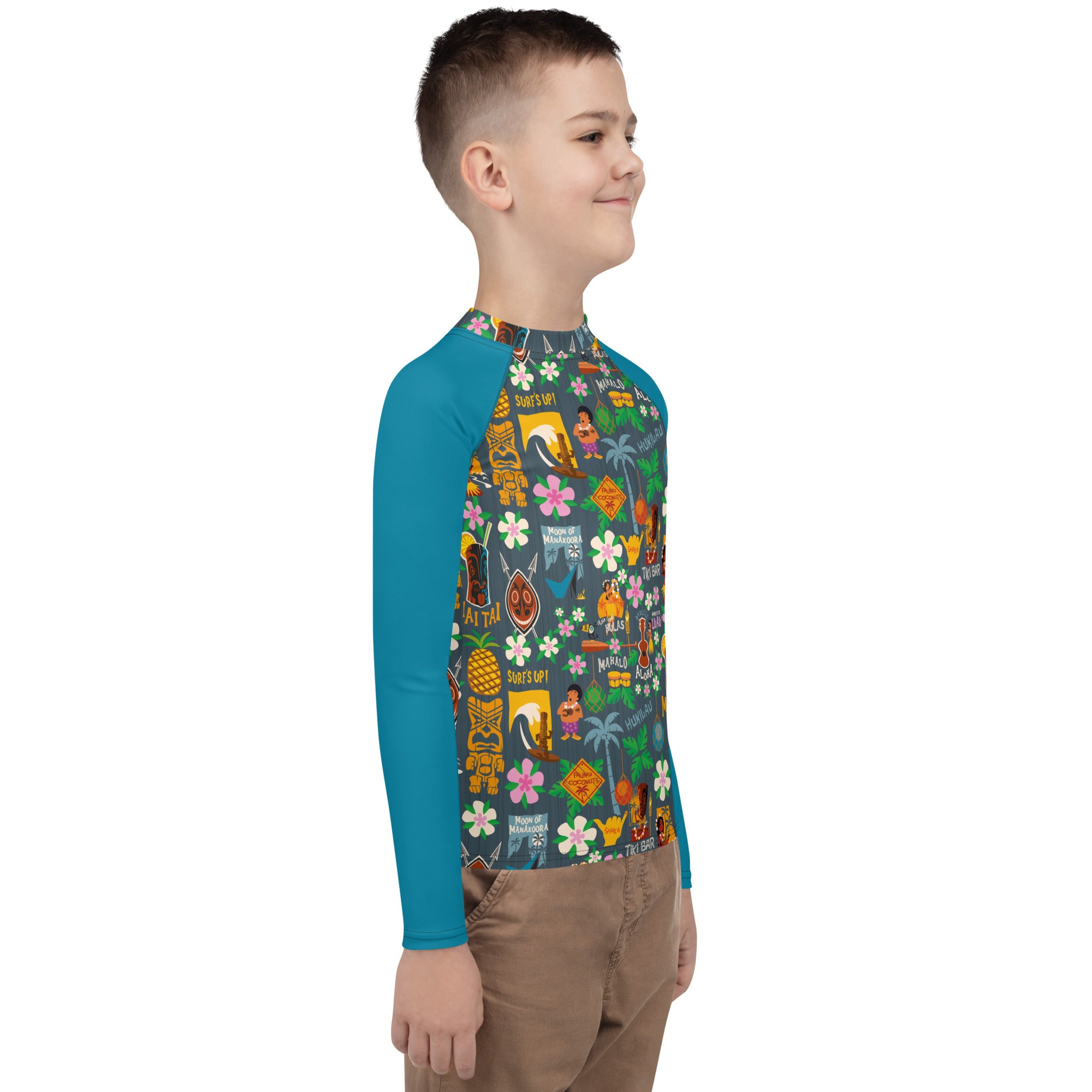 T-shirt de compression pour ado Tiki Surf Blue