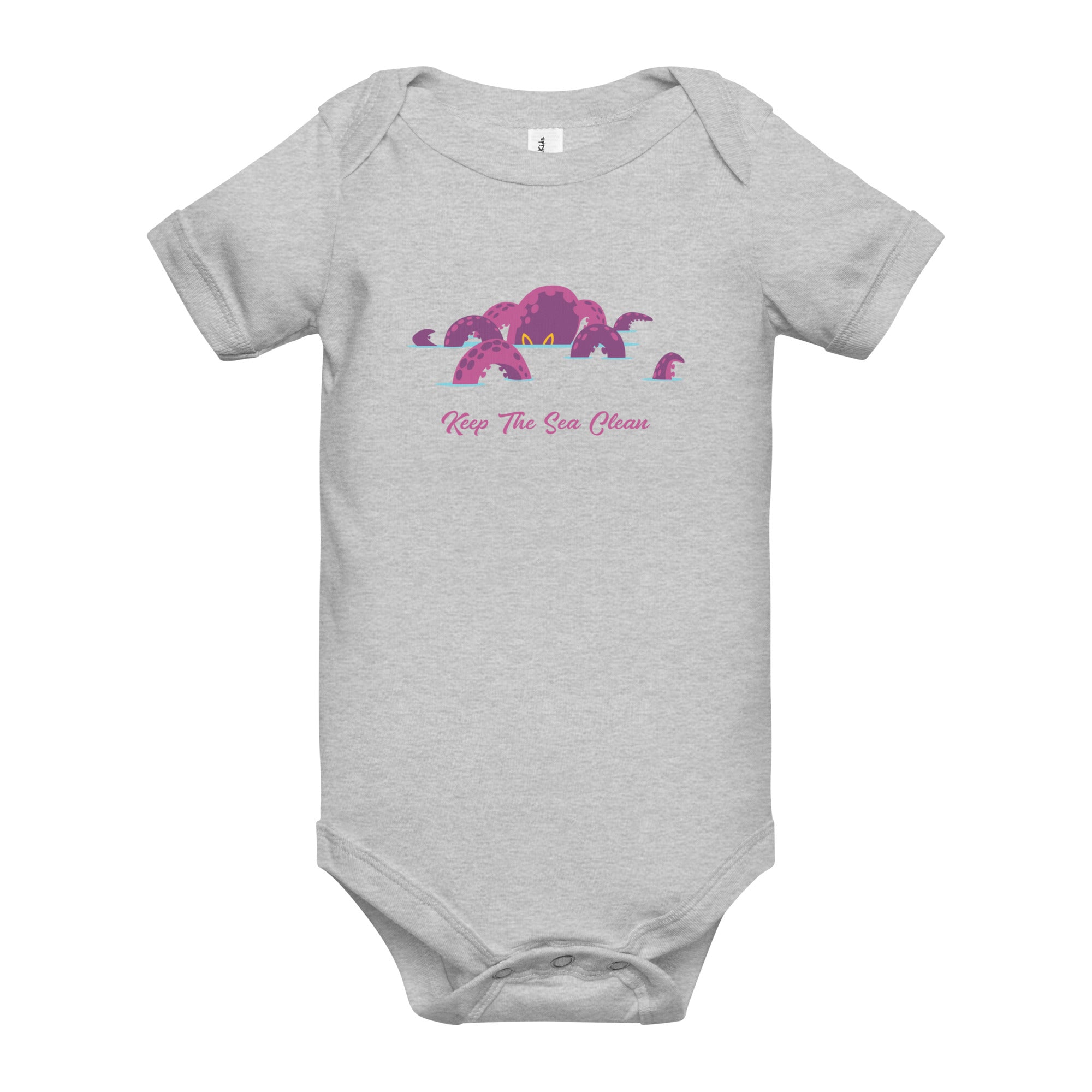 Body à manches courtes bébé Octopus Purple