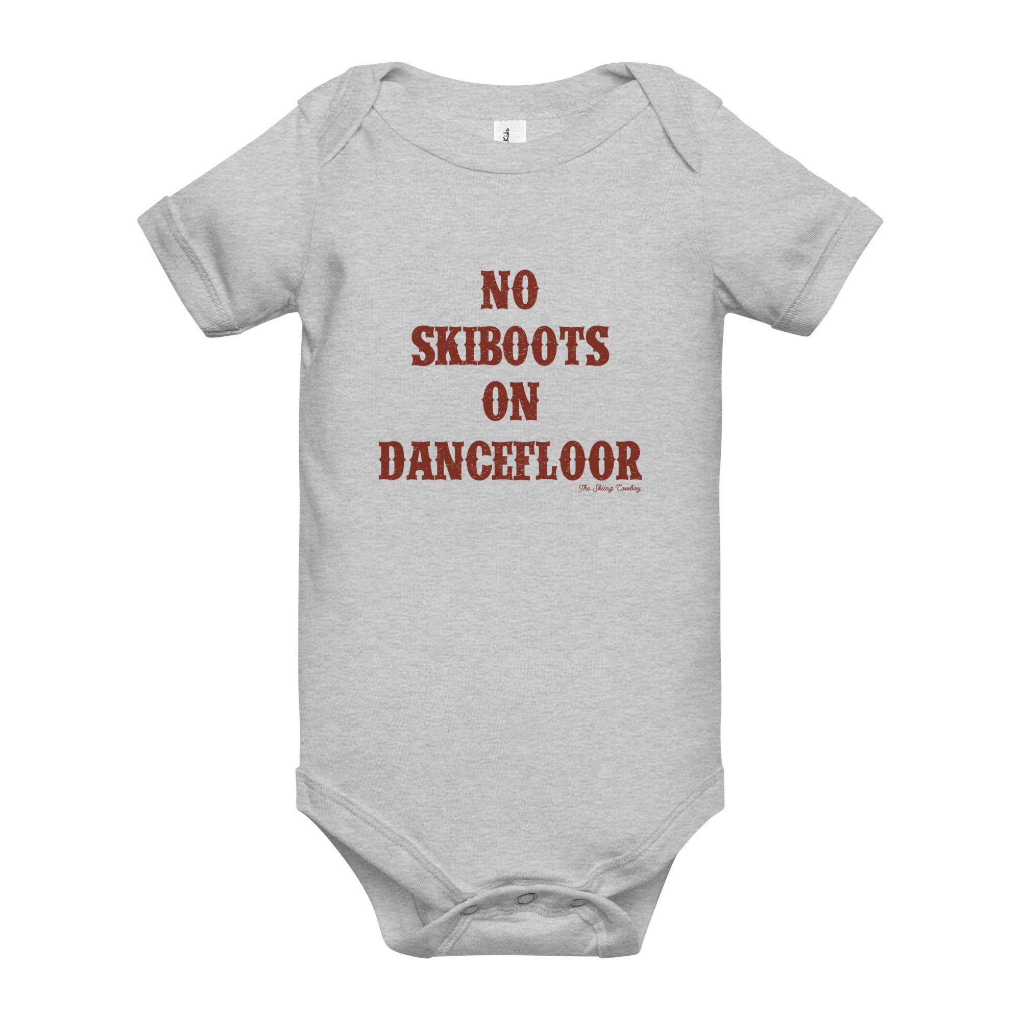 Body à manches courtes bébé No Skiboots on Dancefloor texte foncé