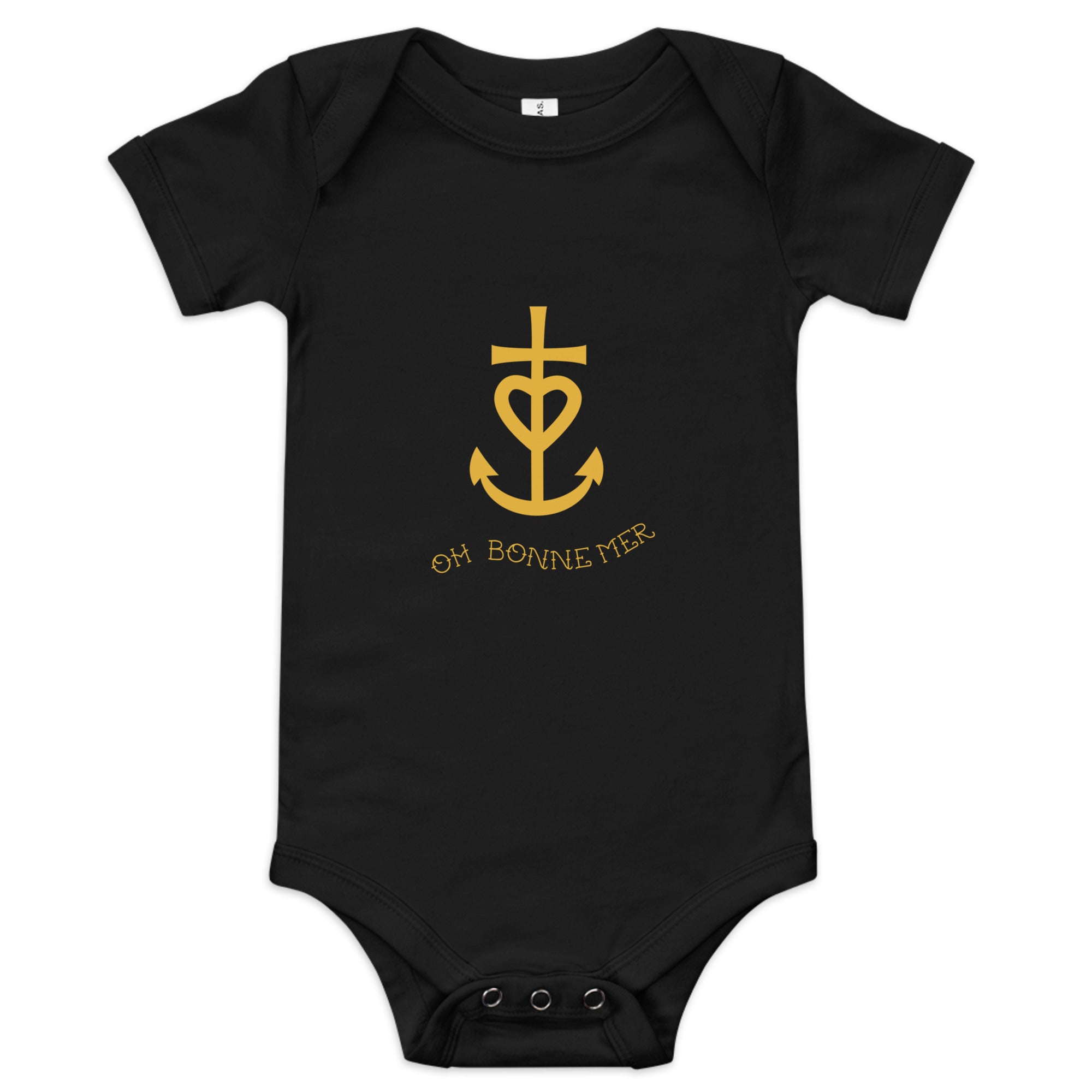 Baby short sleeve one piece Croix de Camargue Gold