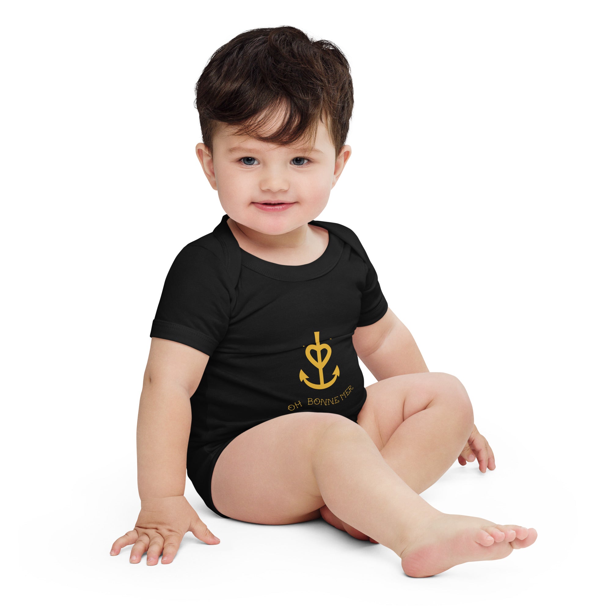 Baby short sleeve one piece Croix de Camargue Gold