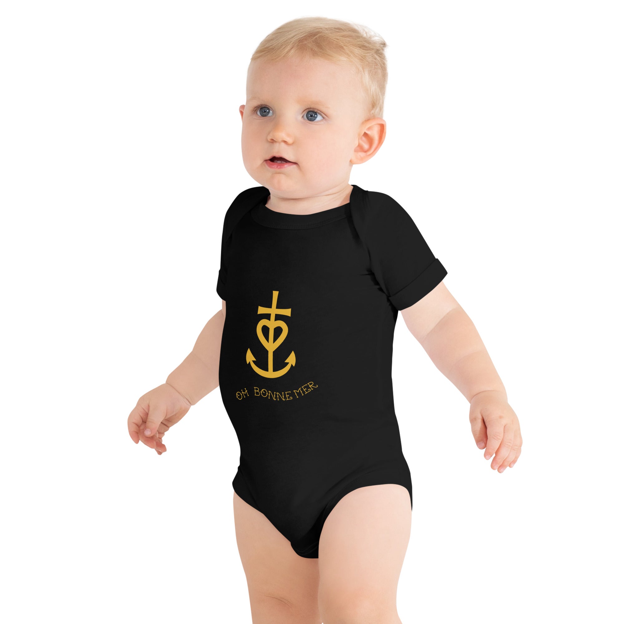 Baby short sleeve one piece Croix de Camargue Gold
