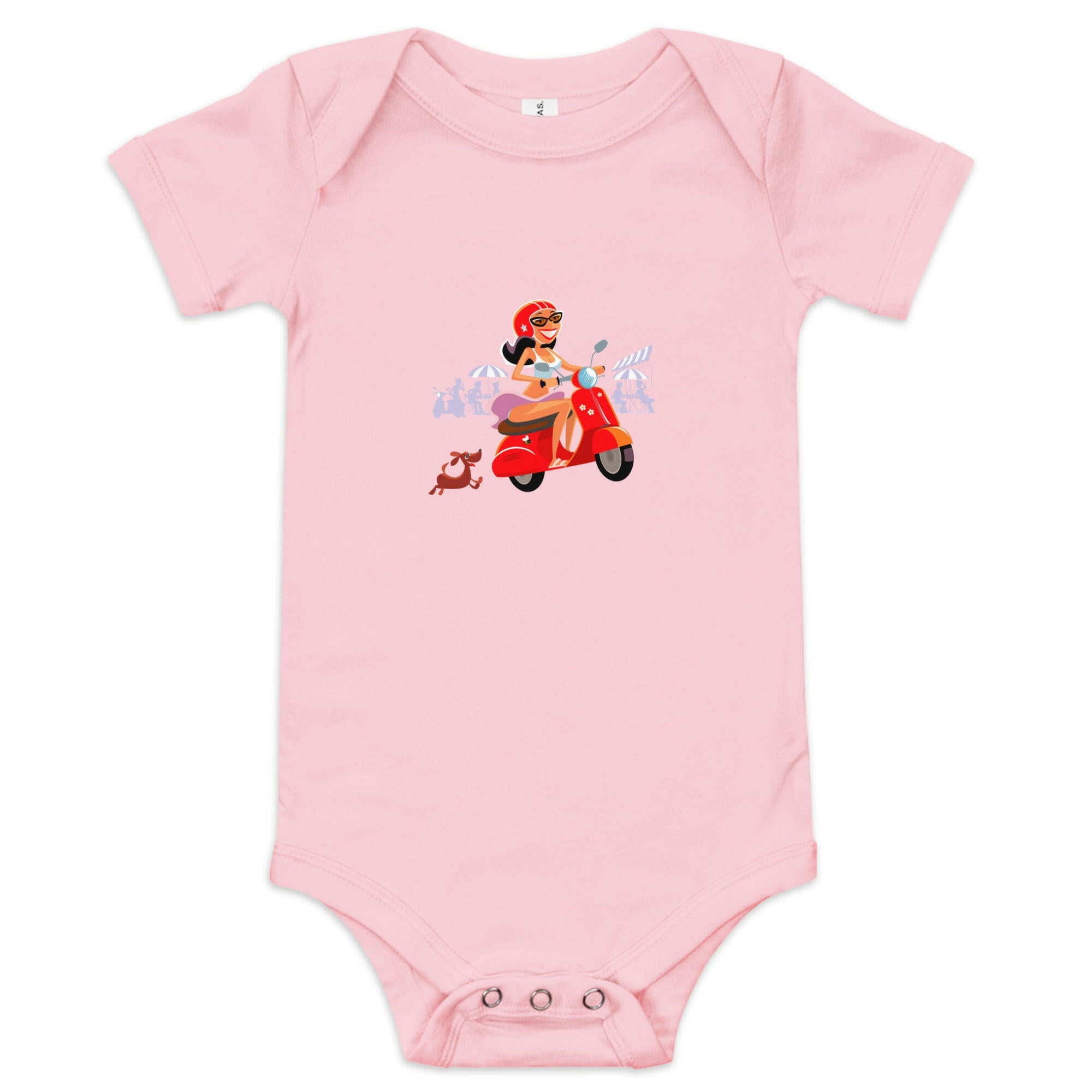 Body à manches courtes bébé Vespa Girl in St Tropez