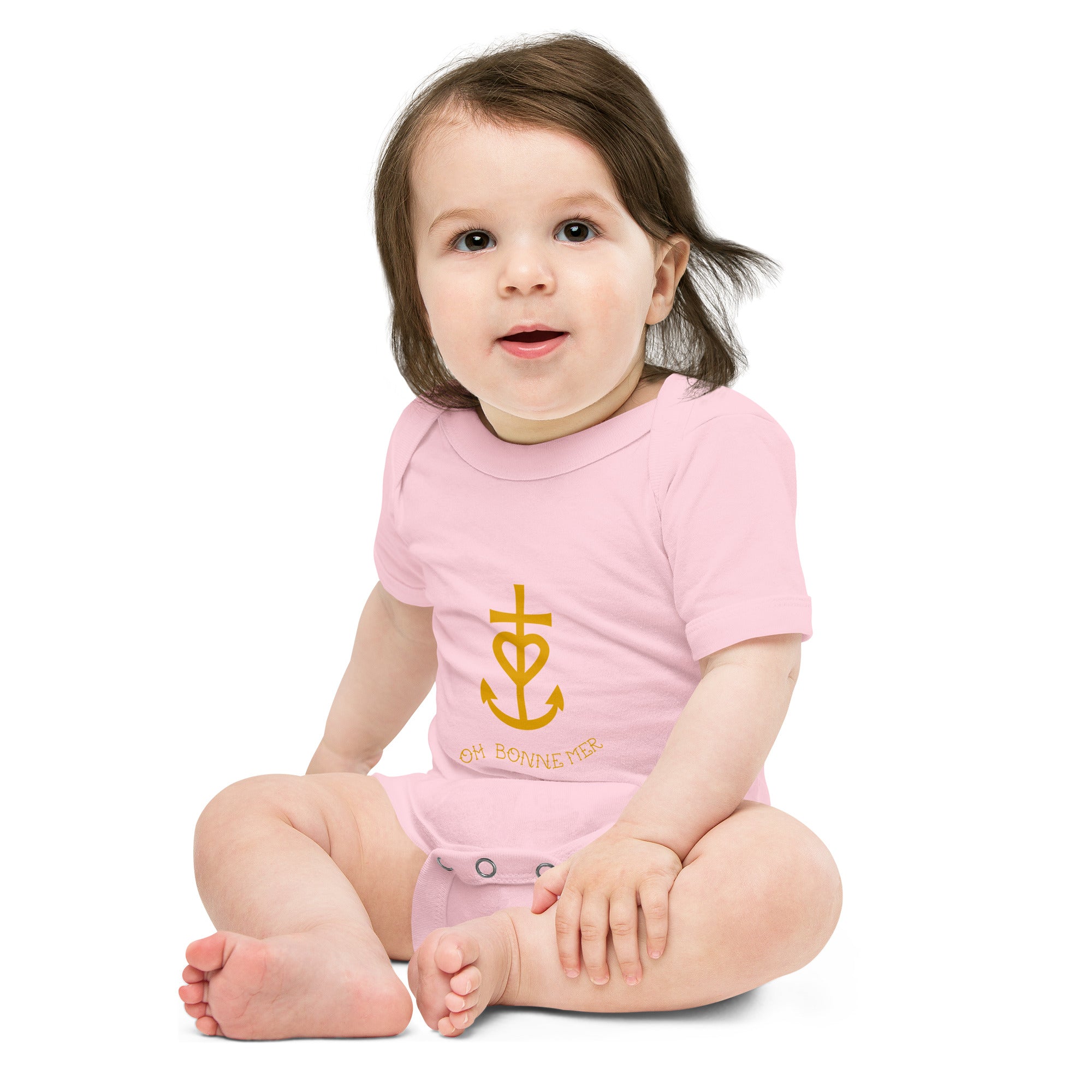 Baby short sleeve one piece Croix de Camargue Gold
