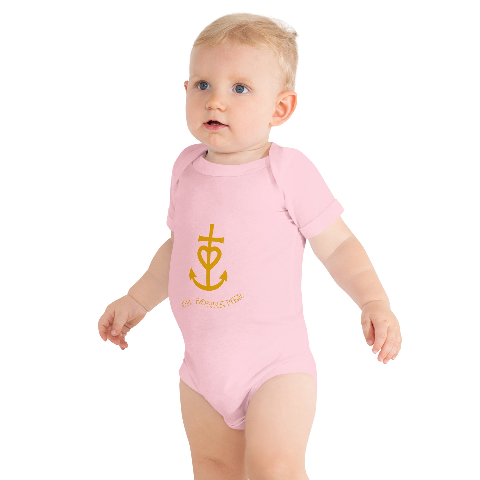 Baby short sleeve one piece Croix de Camargue Gold